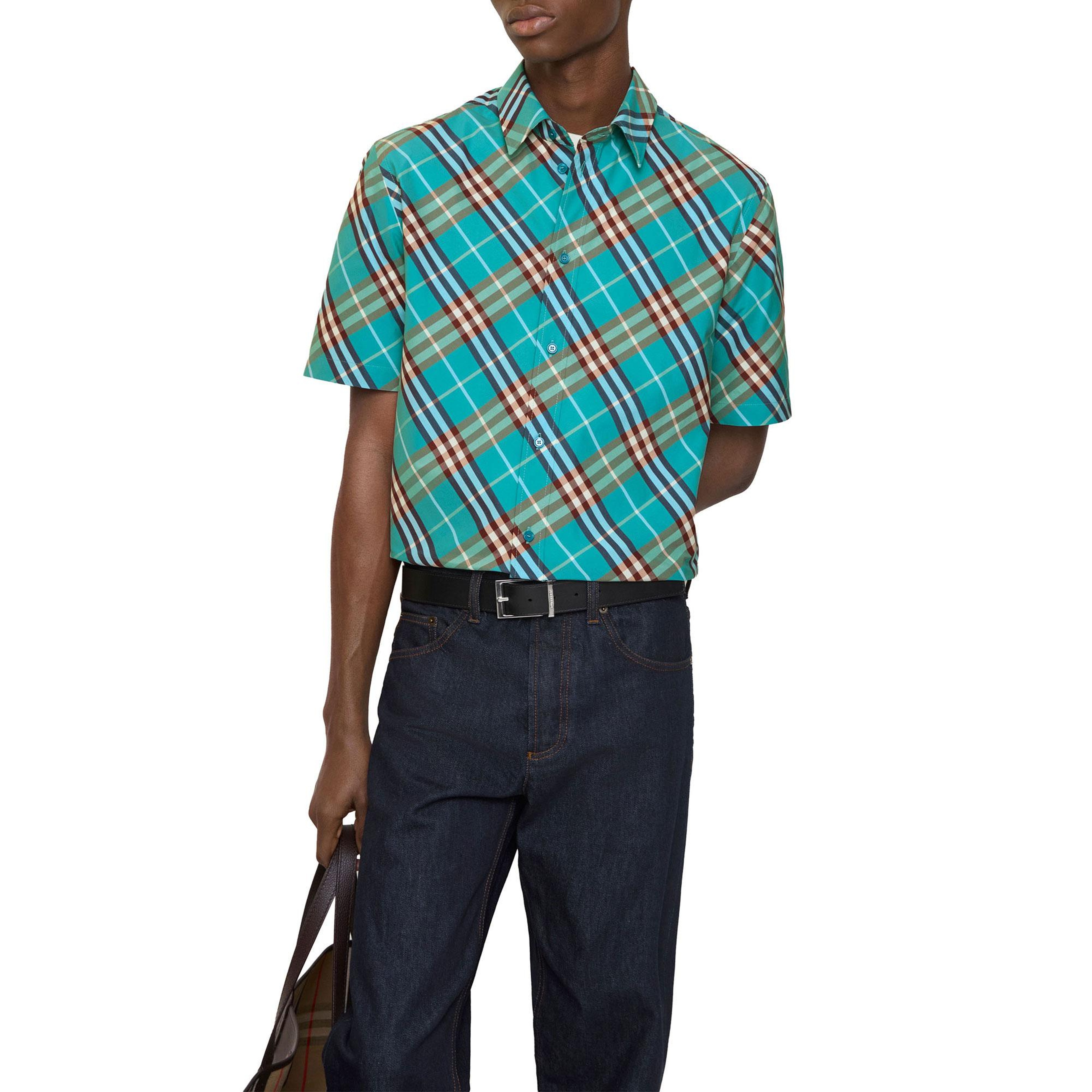 Burberry Robert Check Erkek Mavi Gömlek