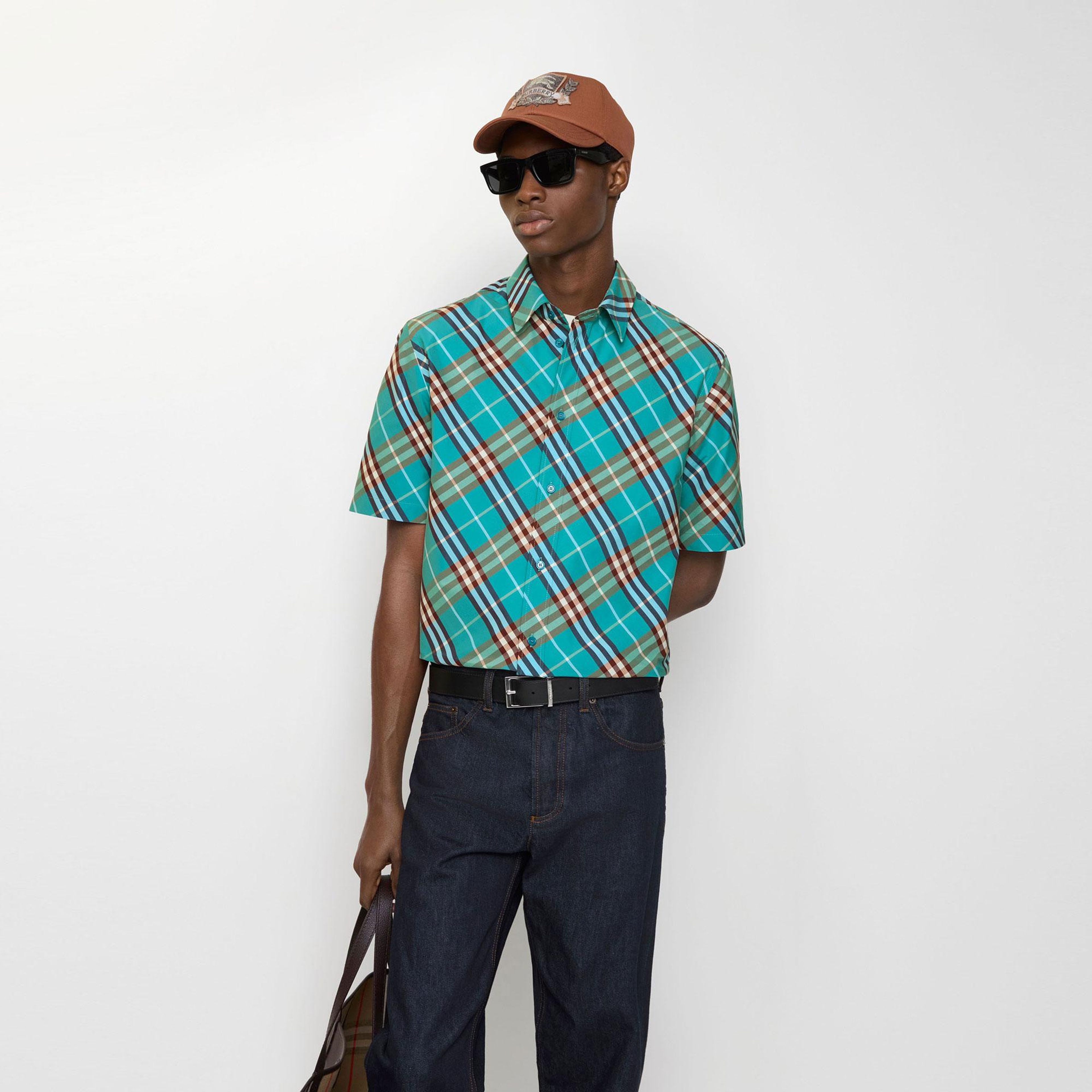 Burberry Robert Check Erkek Mavi Gömlek