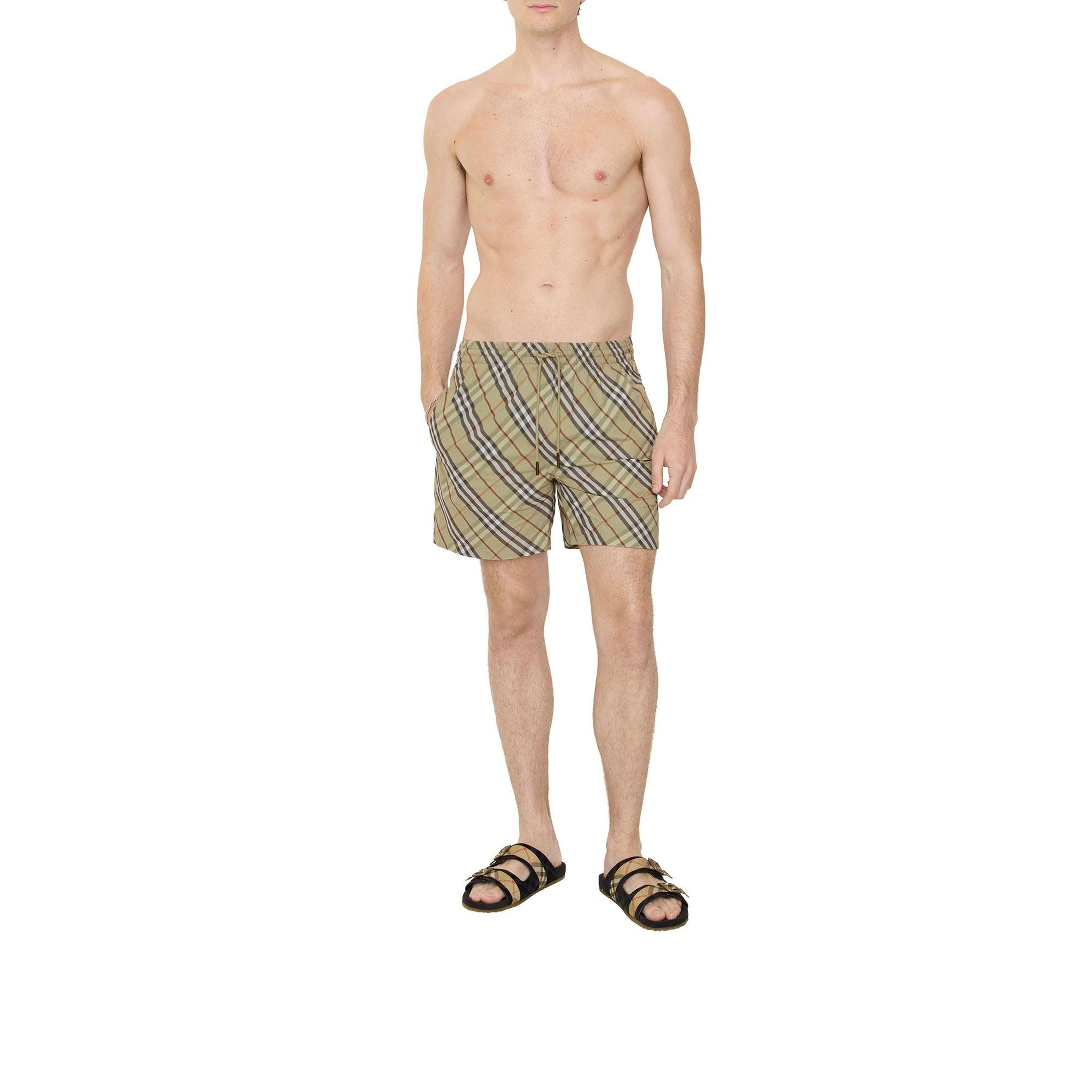 Burberry Seb Check Erkek Haki Deniz Şortu