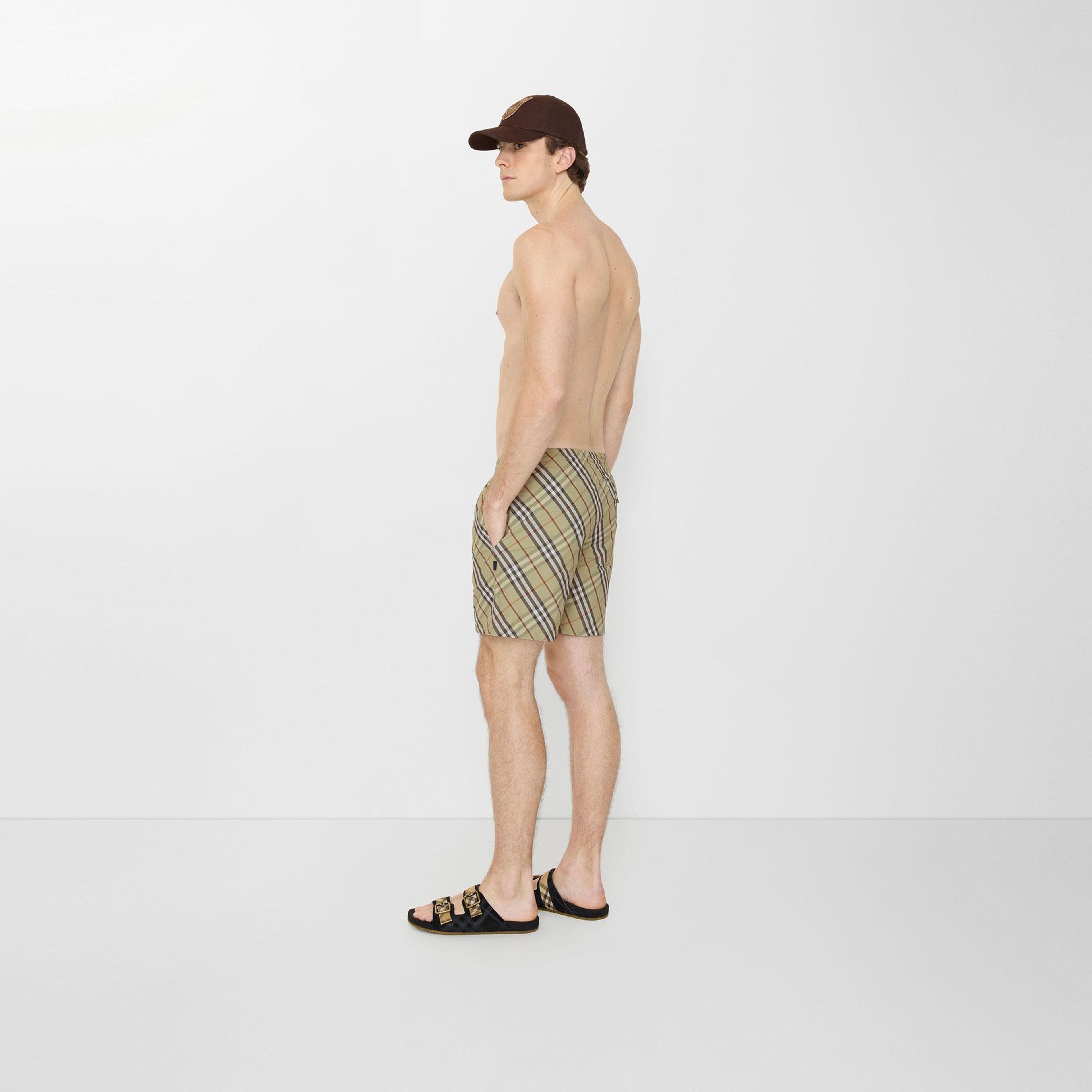 Burberry Seb Check Erkek Haki Deniz Şortu