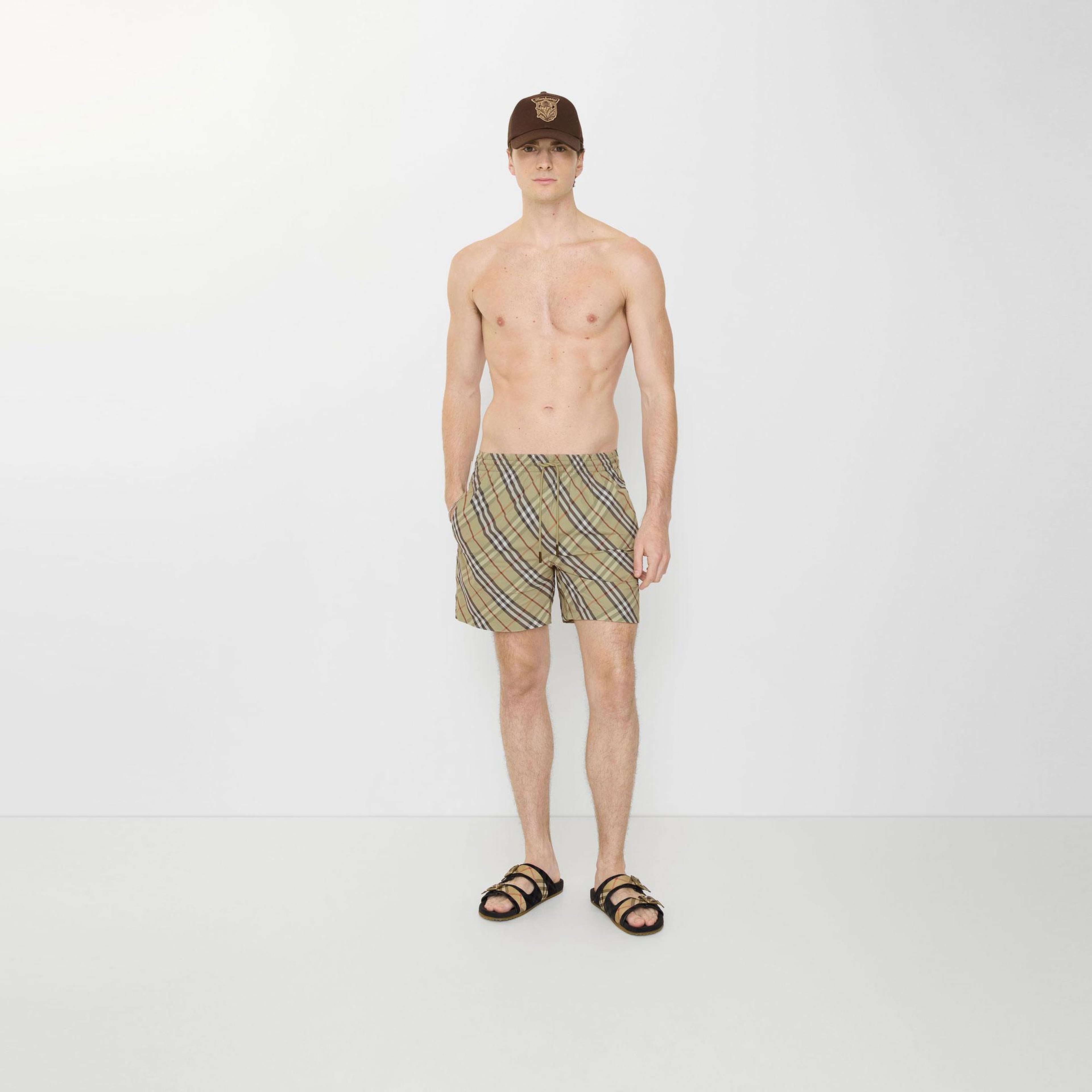 Burberry Seb Check Erkek Haki Deniz Şortu