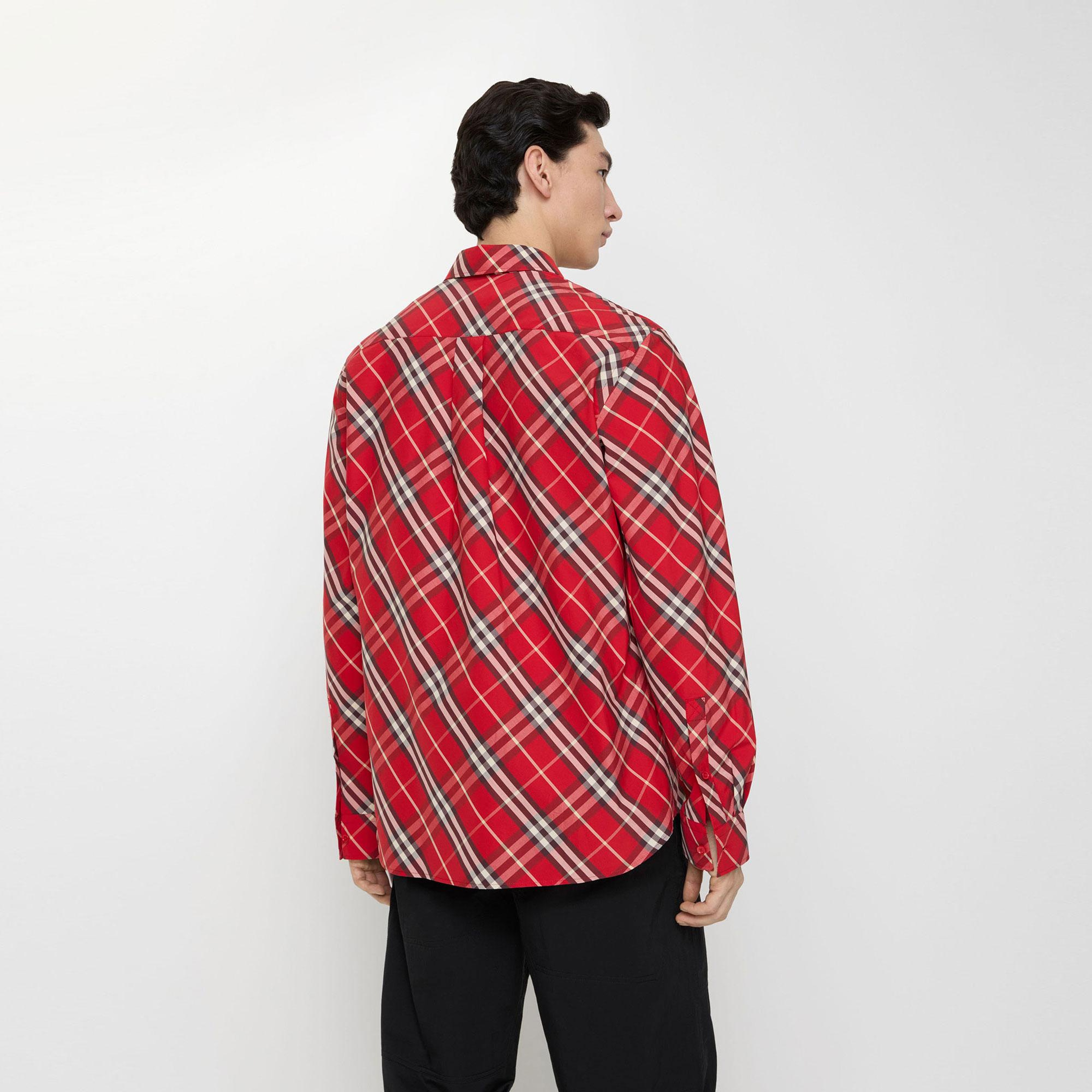 Burberry Robert Check Erkek Kırmızı Gömlek