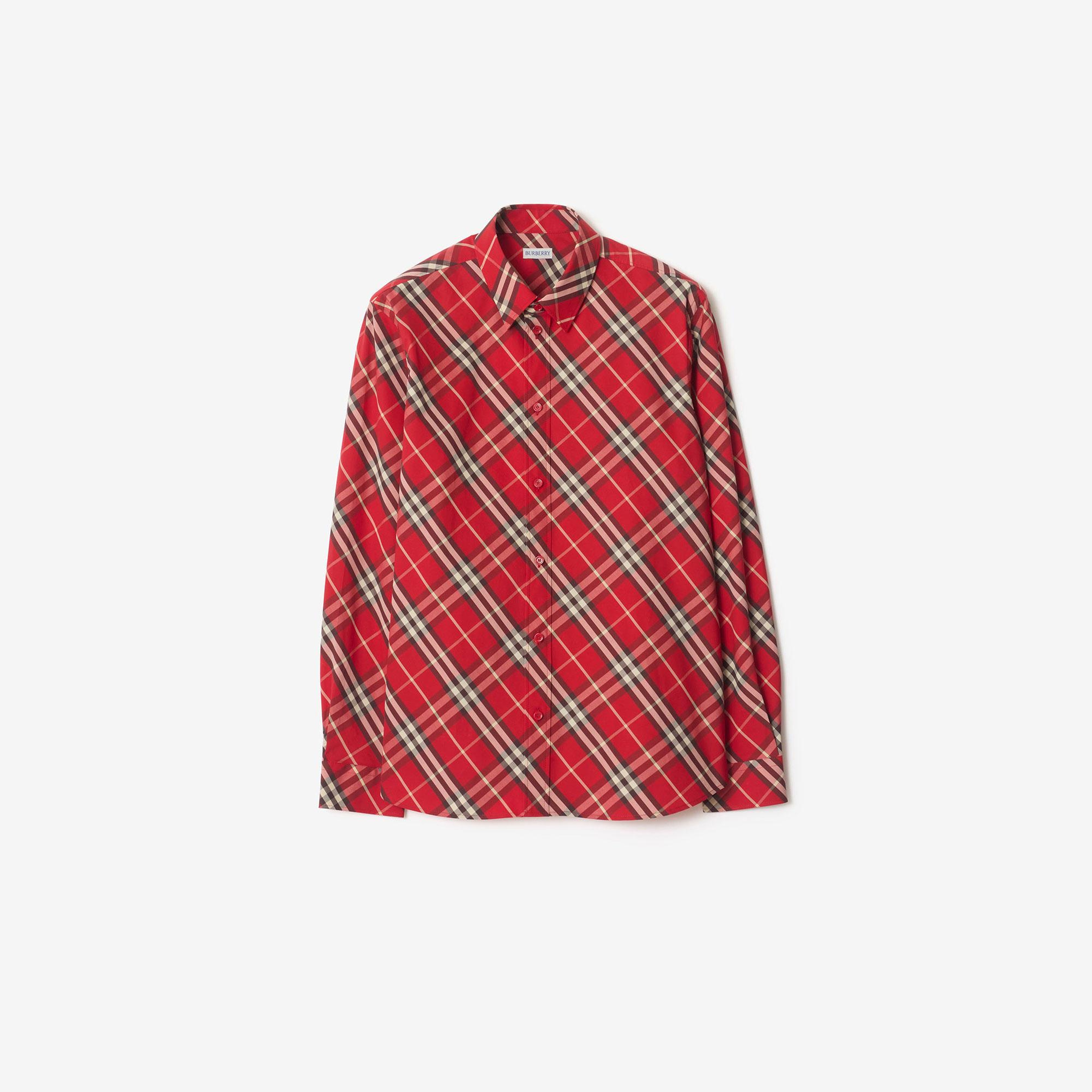 Burberry Robert Check Erkek Kırmızı Gömlek