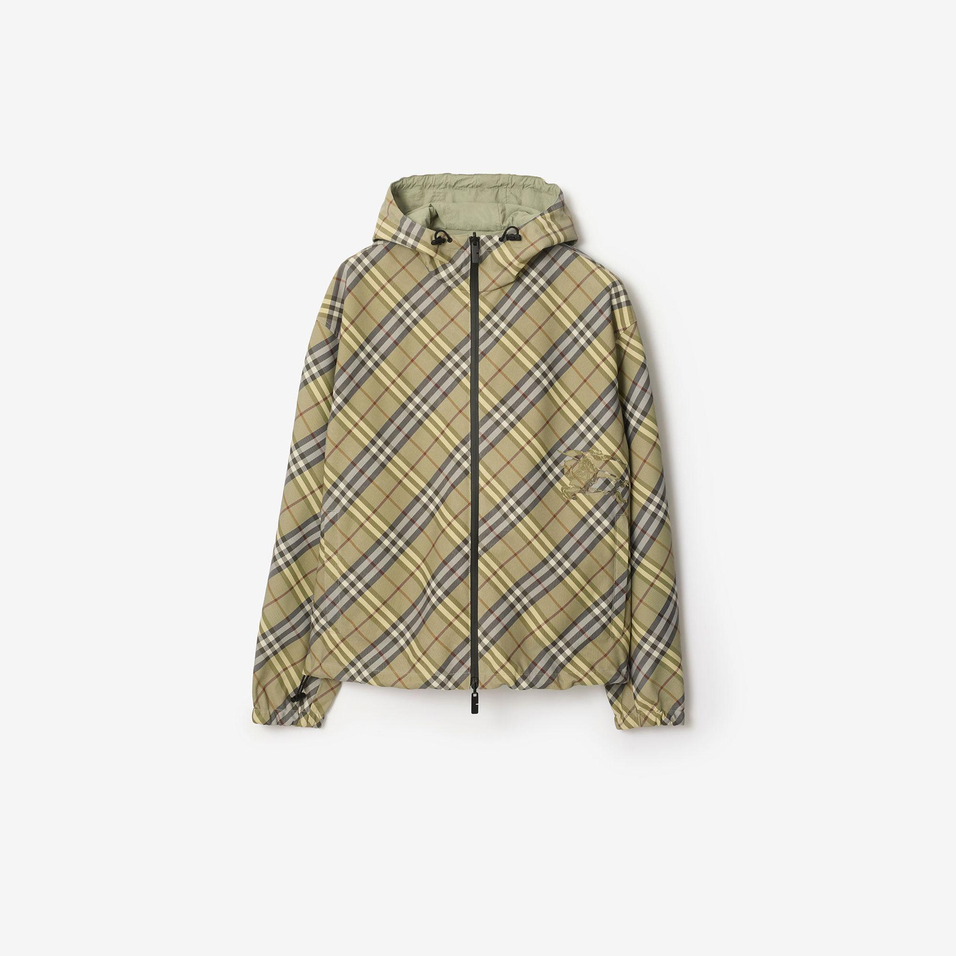 Burberry Trafford Check Erkek Haki Yağmurluk