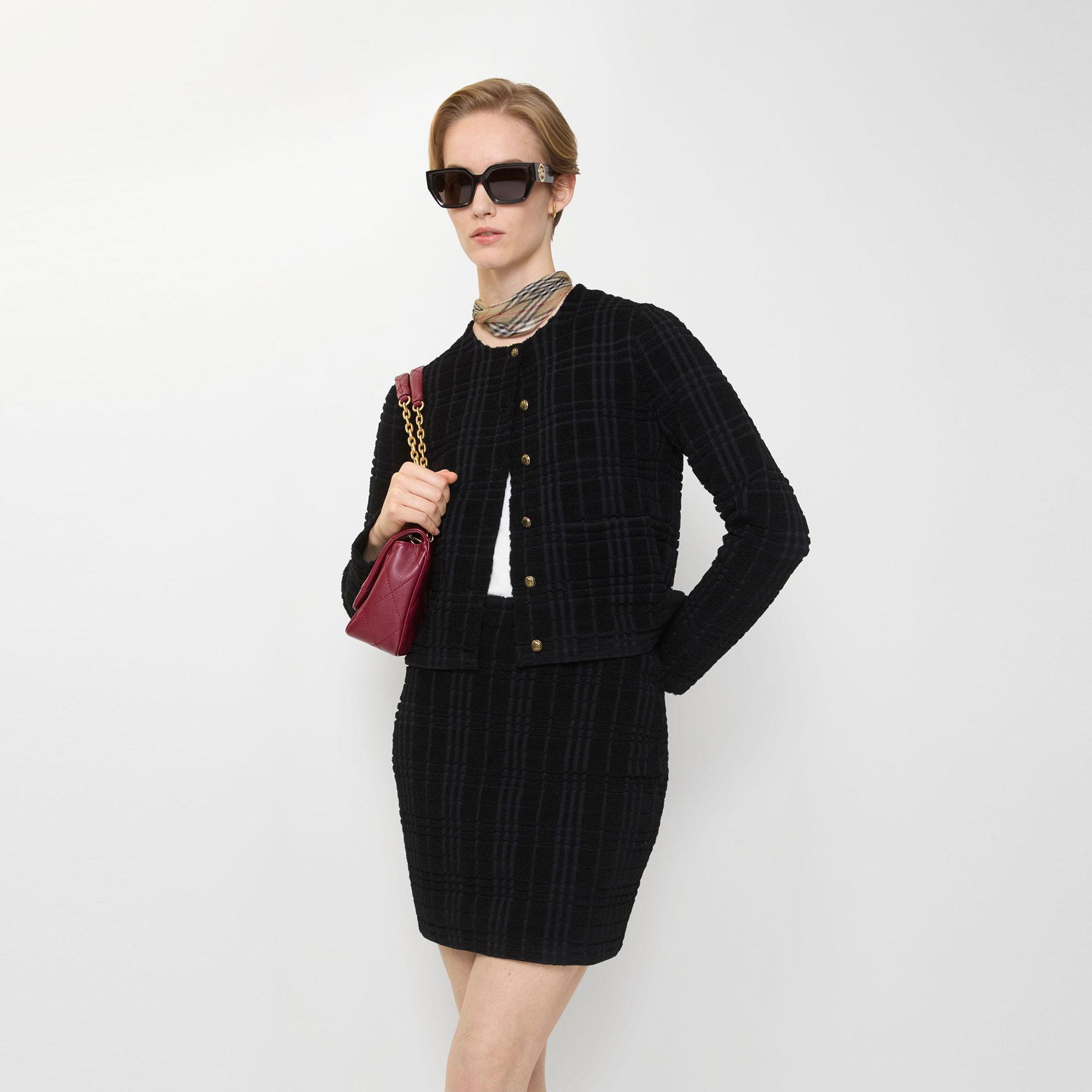 Burberry Ellie Check Kadın Siyah Etek