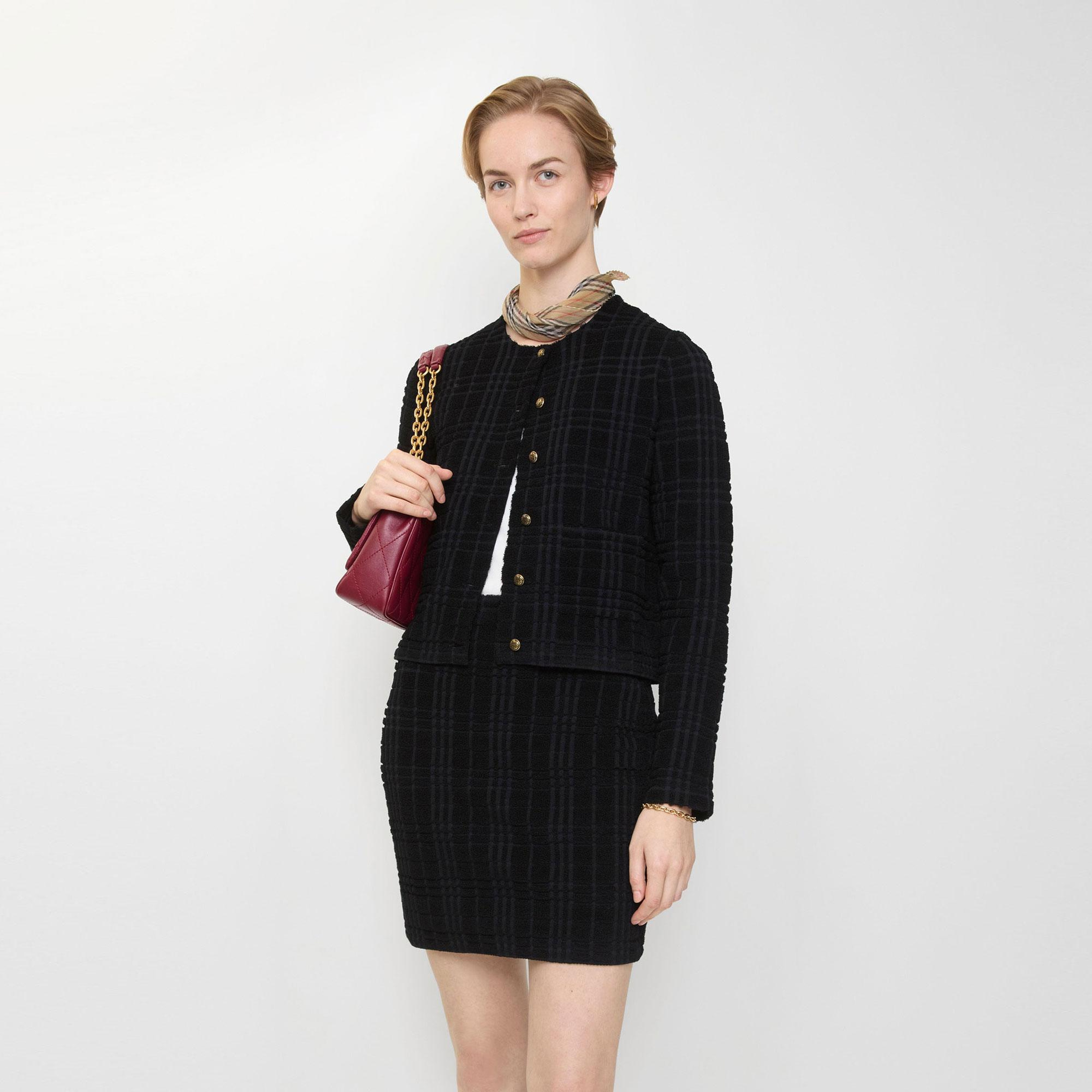 Burberry Ellen Check Kadın Siyah Hırka