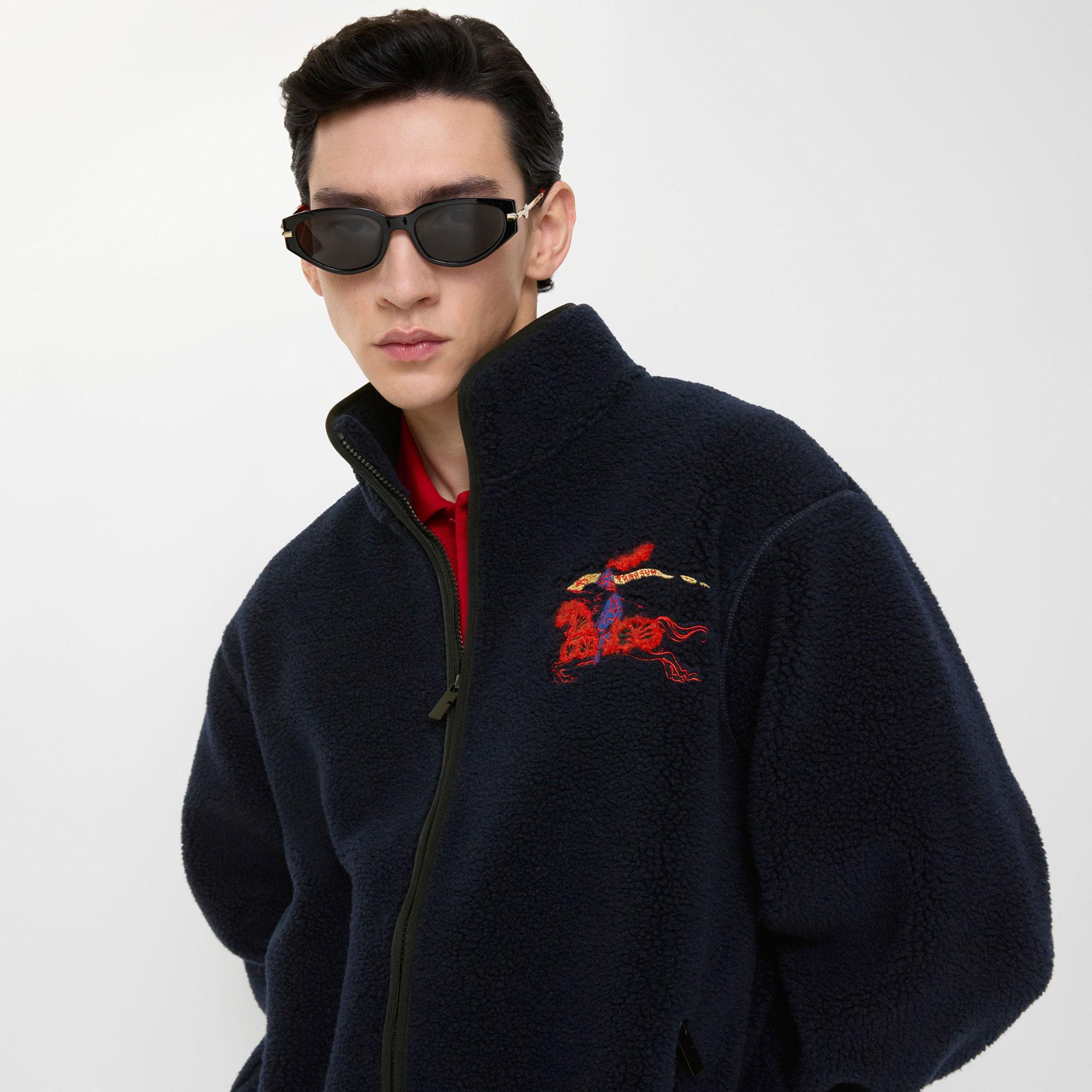 Burberry Faırfax Erkek Lacivert Polar Ceket