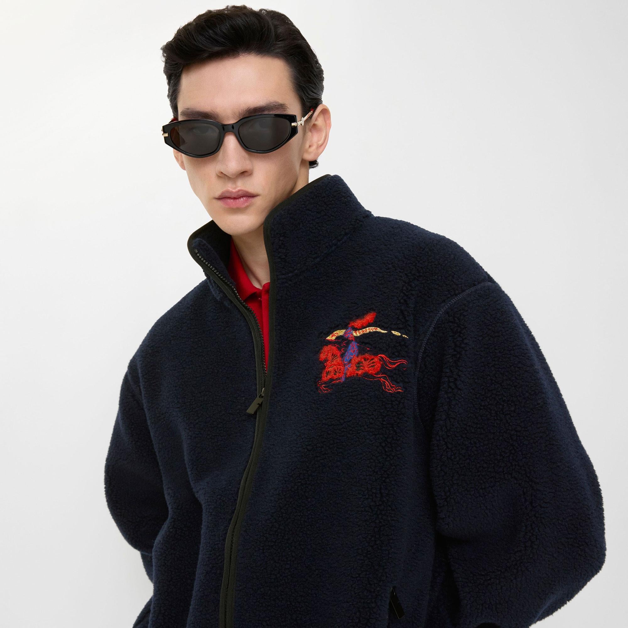 Burberry Faırfax Erkek Lacivert Polar Ceket