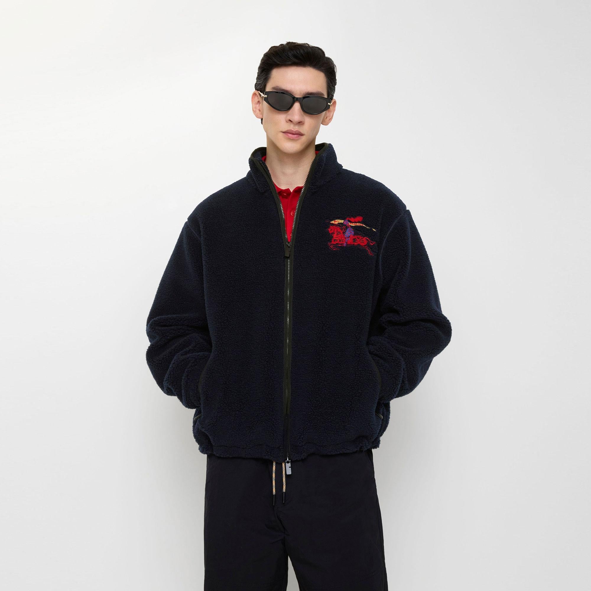 Burberry Faırfax Erkek Lacivert Polar Ceket