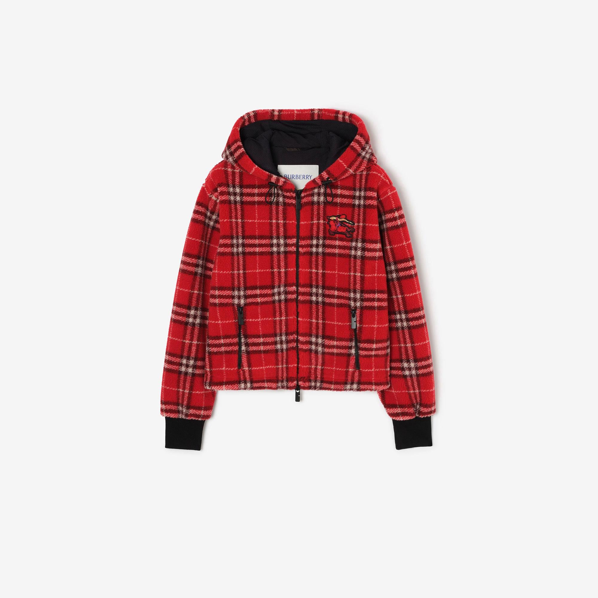 Burberry Fiona Check Kadın Kırmızı Mont