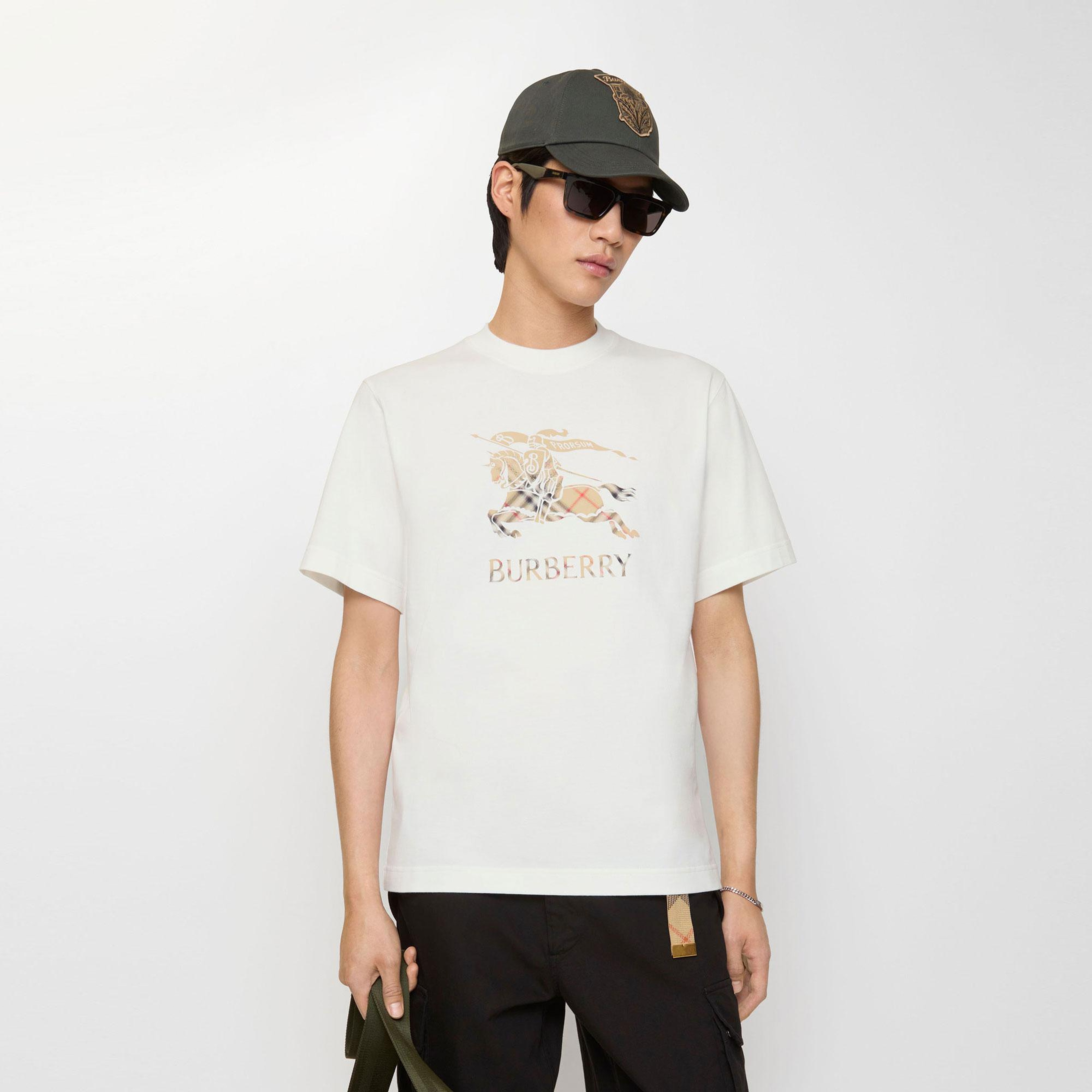 Burberry Seth Ekd Erkek Beyaz T-Shirt