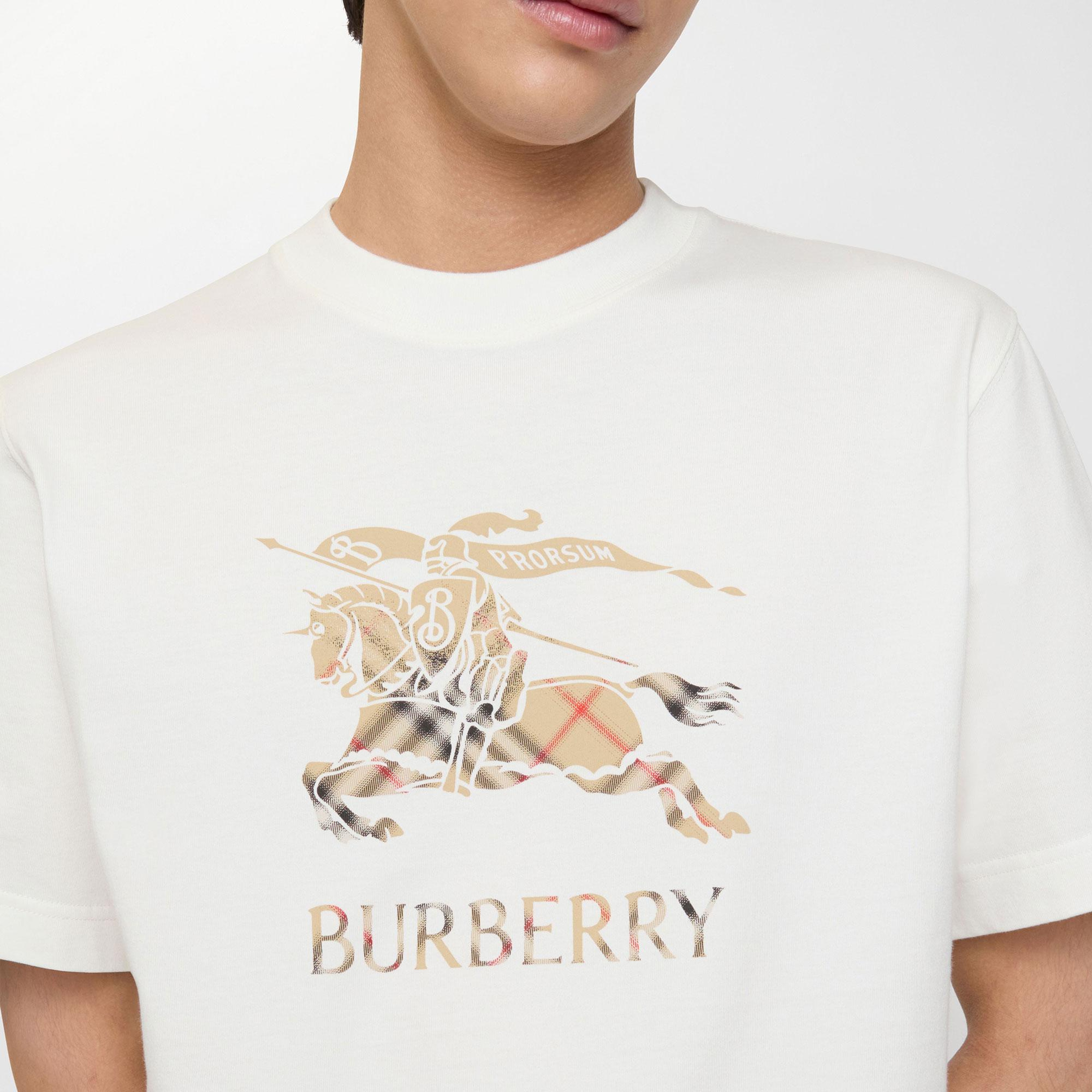 Burberry Seth Ekd Erkek Beyaz T-Shirt