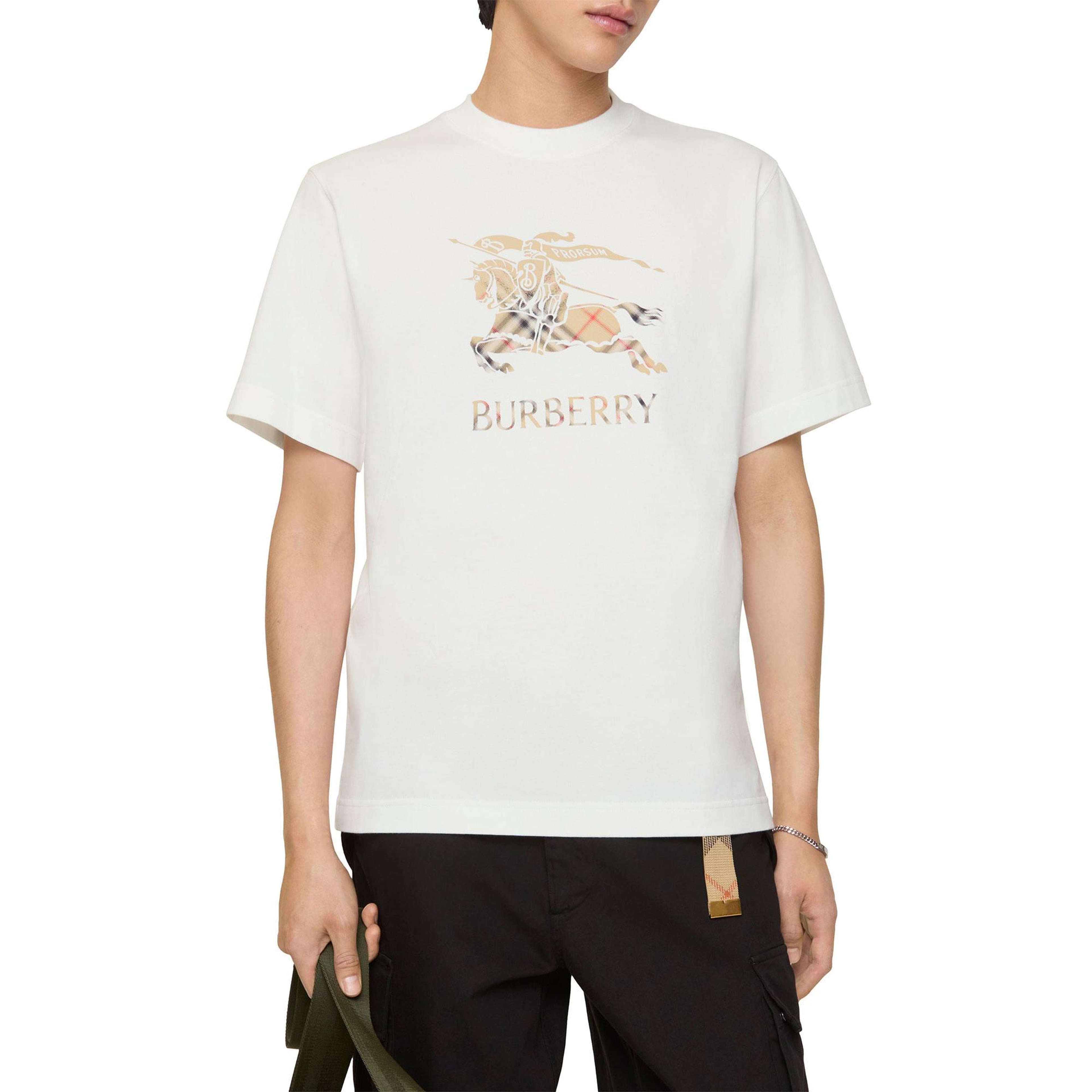 Burberry Seth Ekd Erkek Beyaz T-Shirt