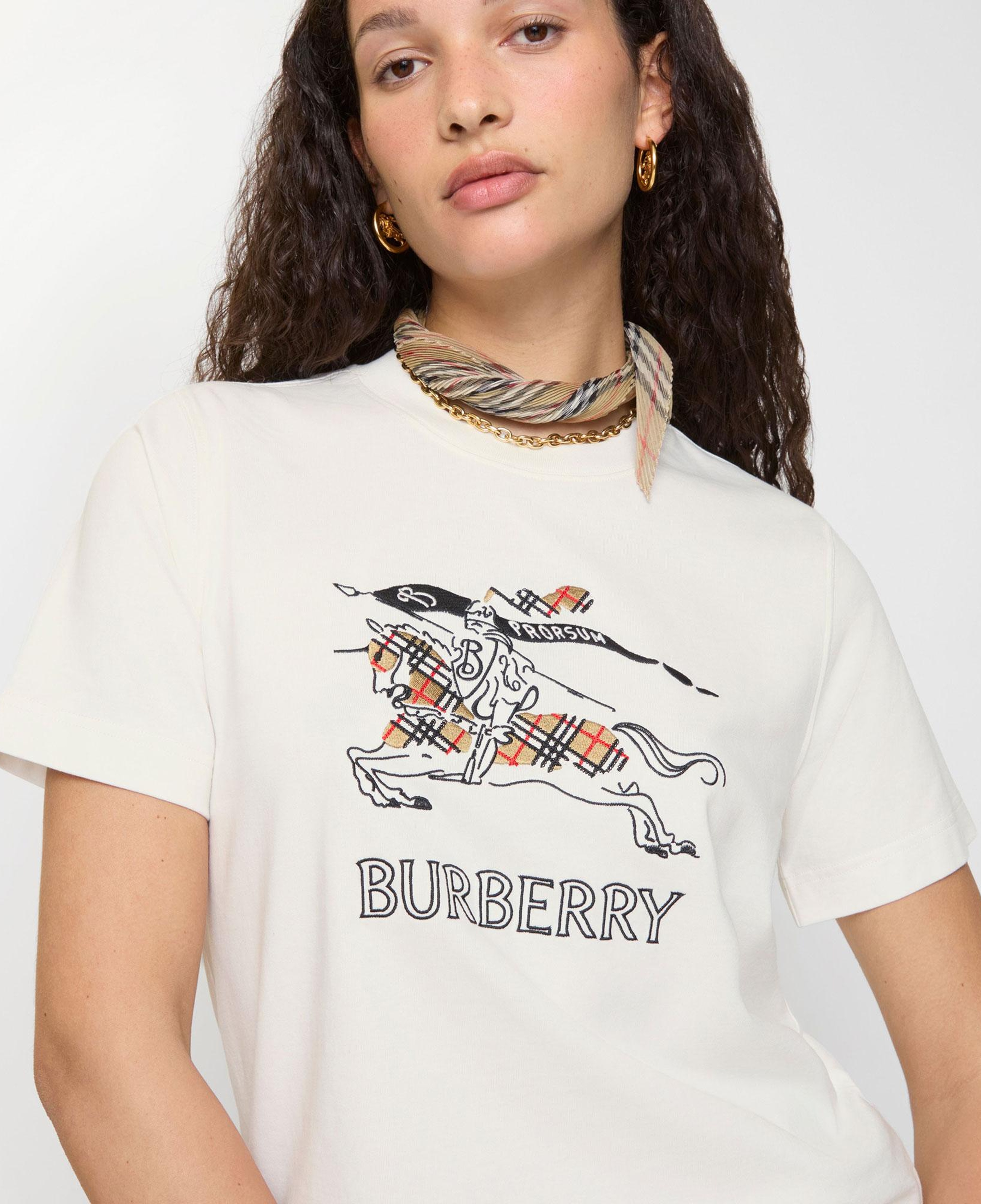Burberry Frankie Ekd Check Kadın Beyaz T-Shirt