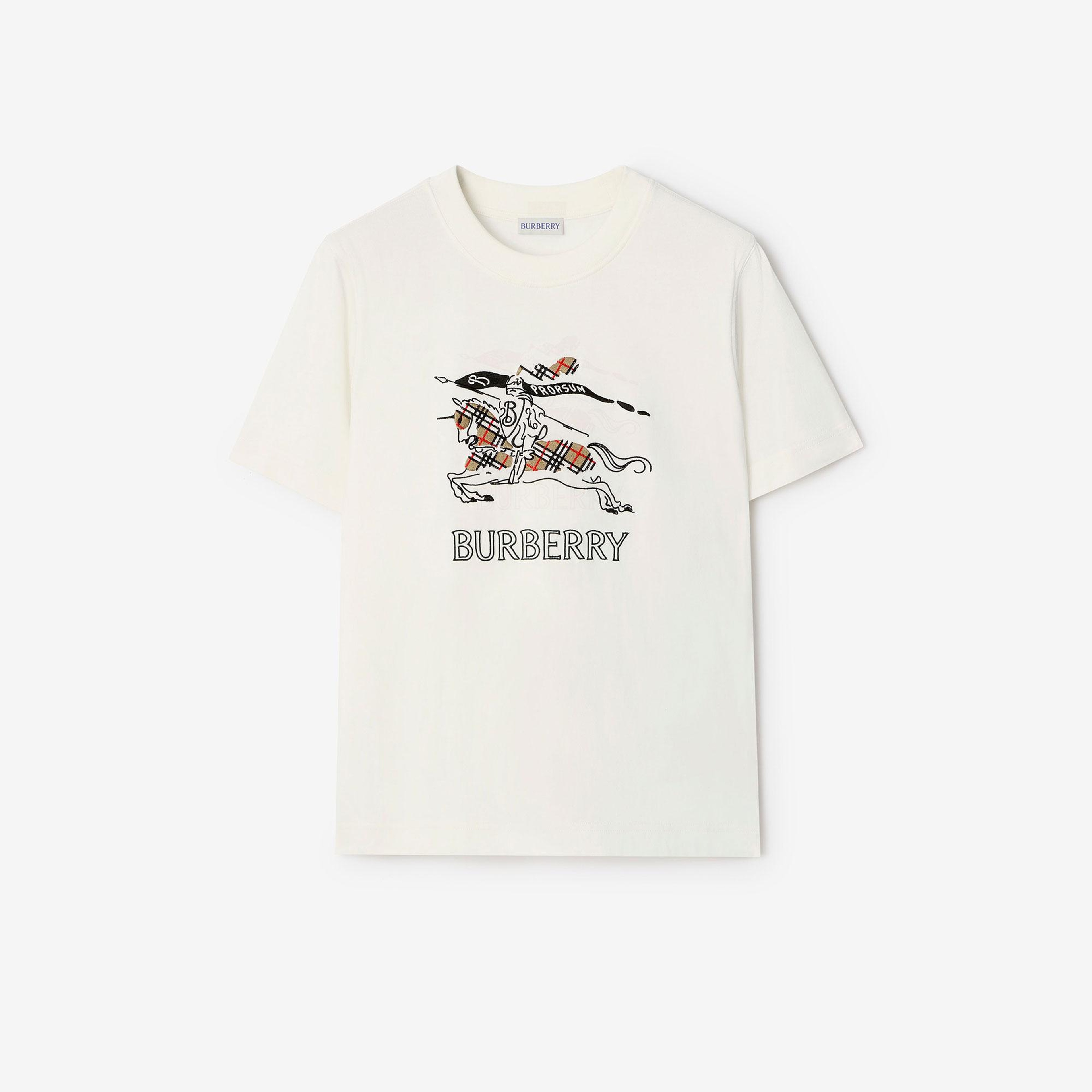 Burberry Frankie Ekd Check Kadın Beyaz T-Shirt