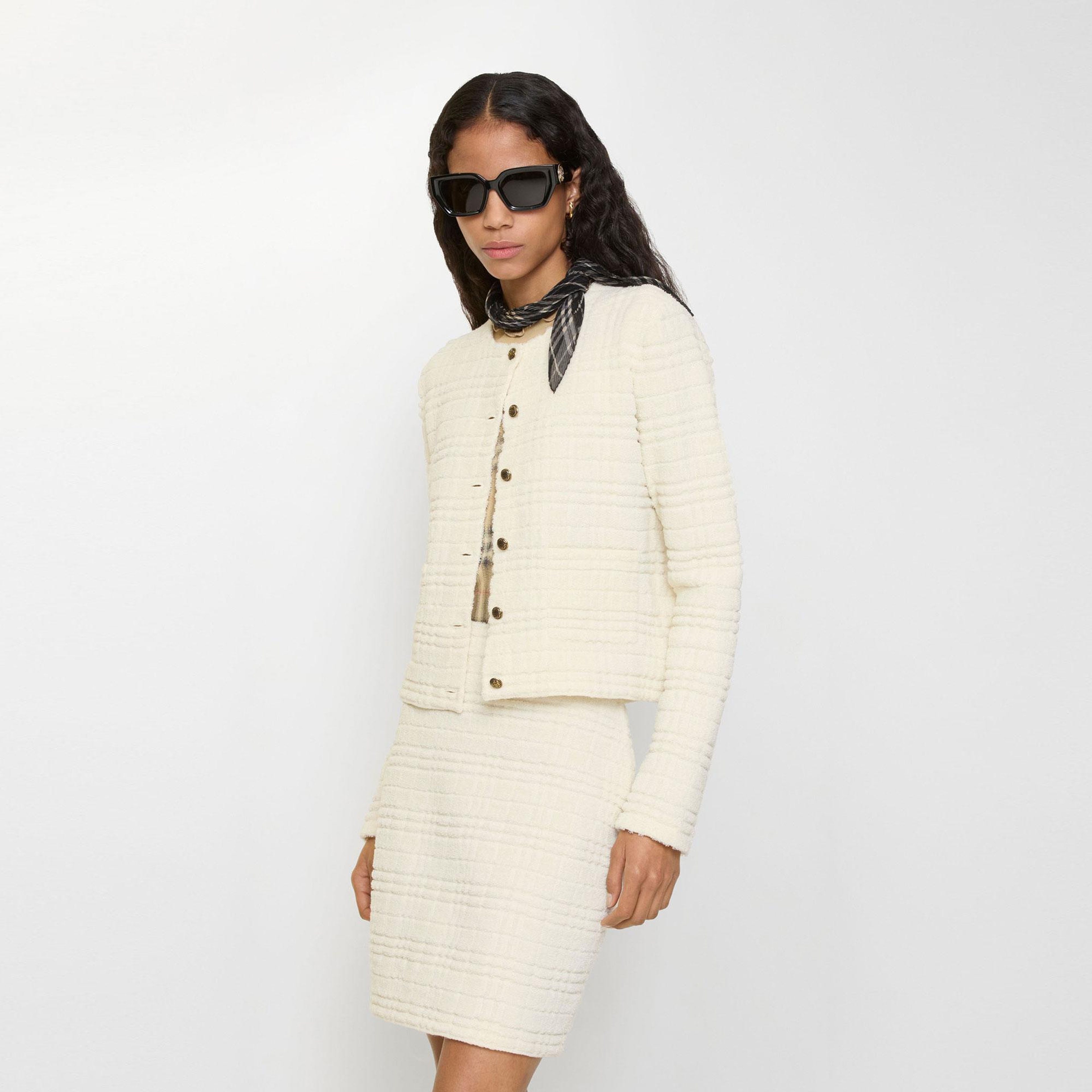 Burberry Ellen Check Kadın Krem Hırka