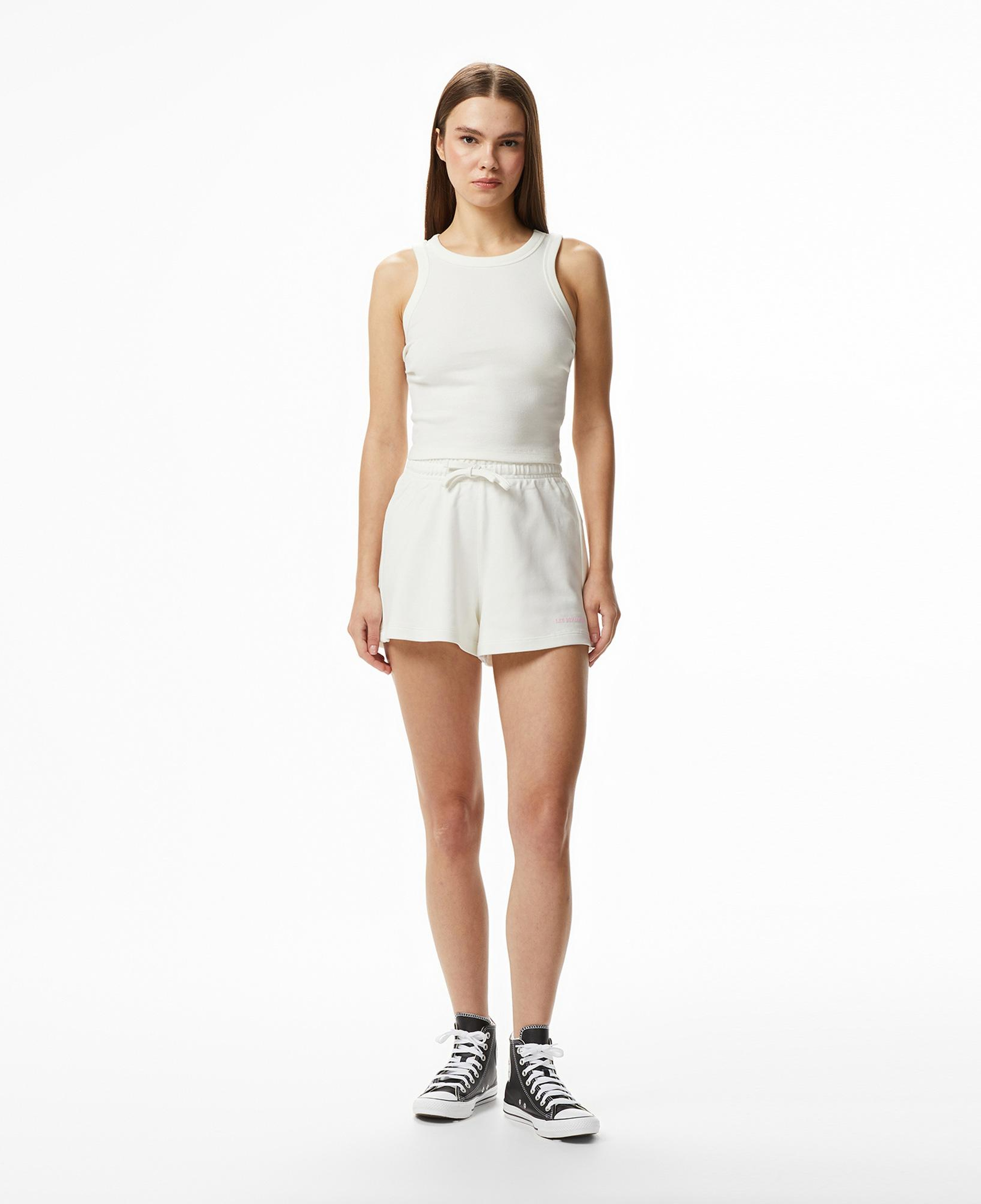 Les Benjamins 303 Kadın Beyaz Crop