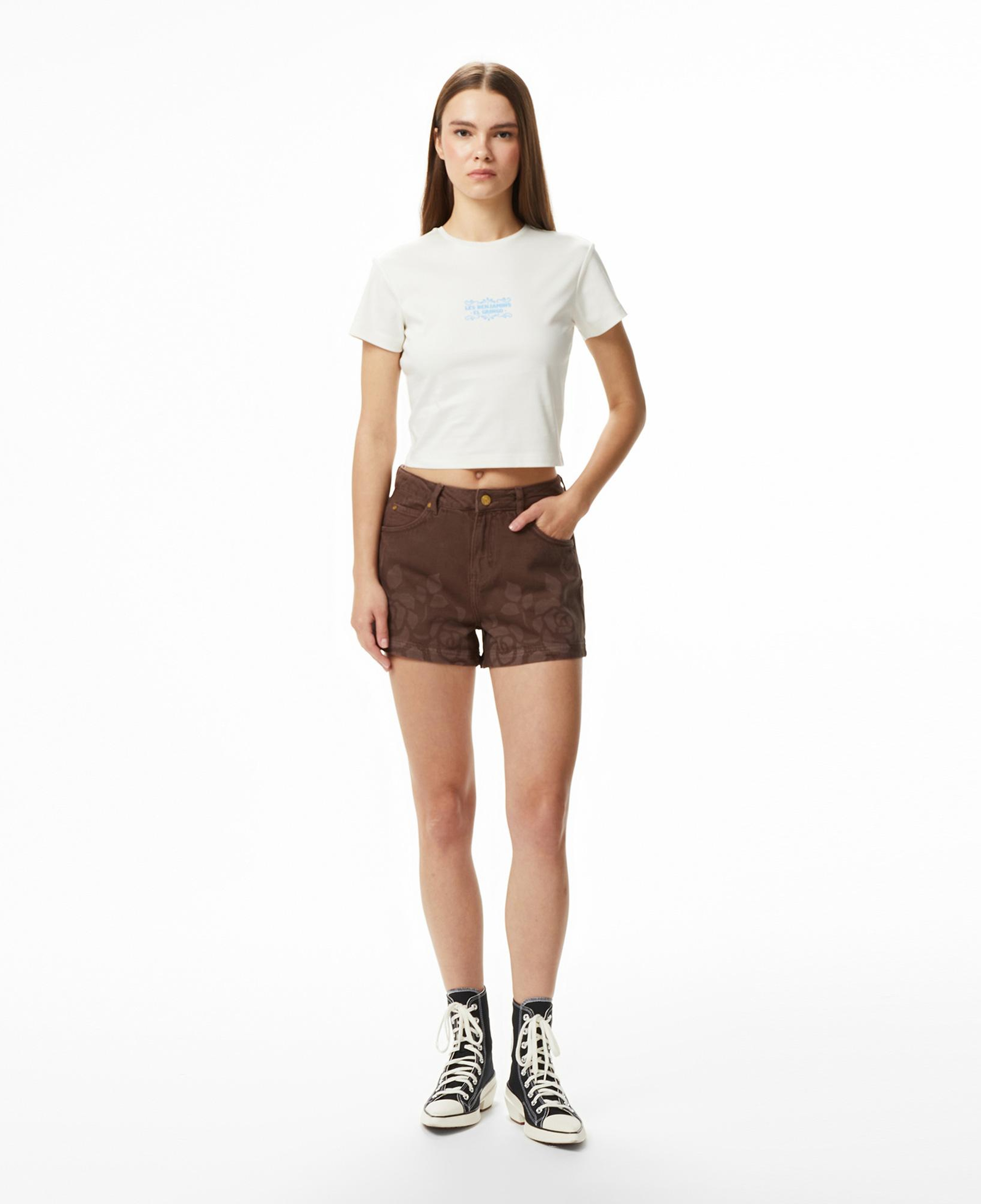 Les Benjamins 001 Kadın Kahverengi Denim Şort