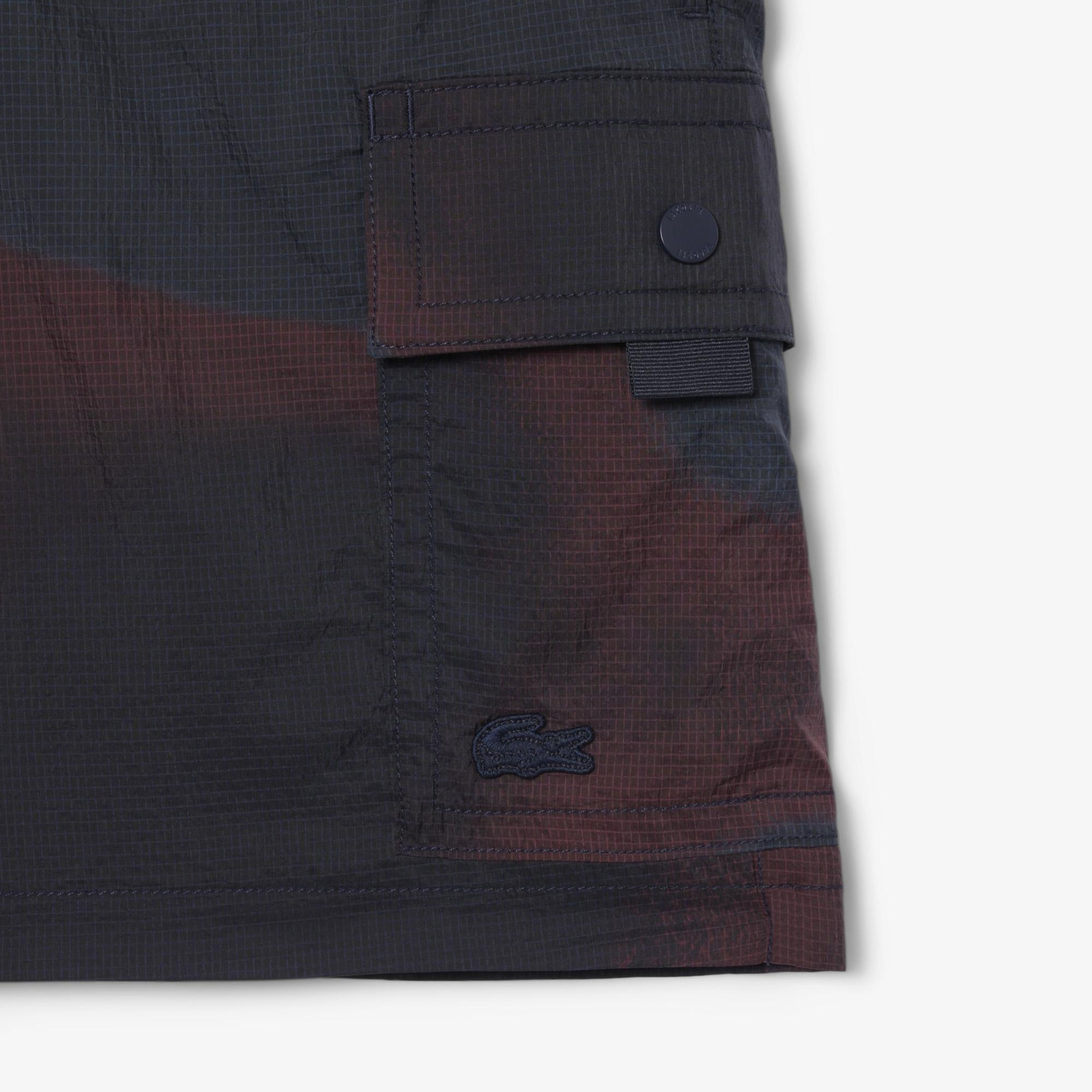Lacoste Ombre Print Naylon Erkek Bordo Şort