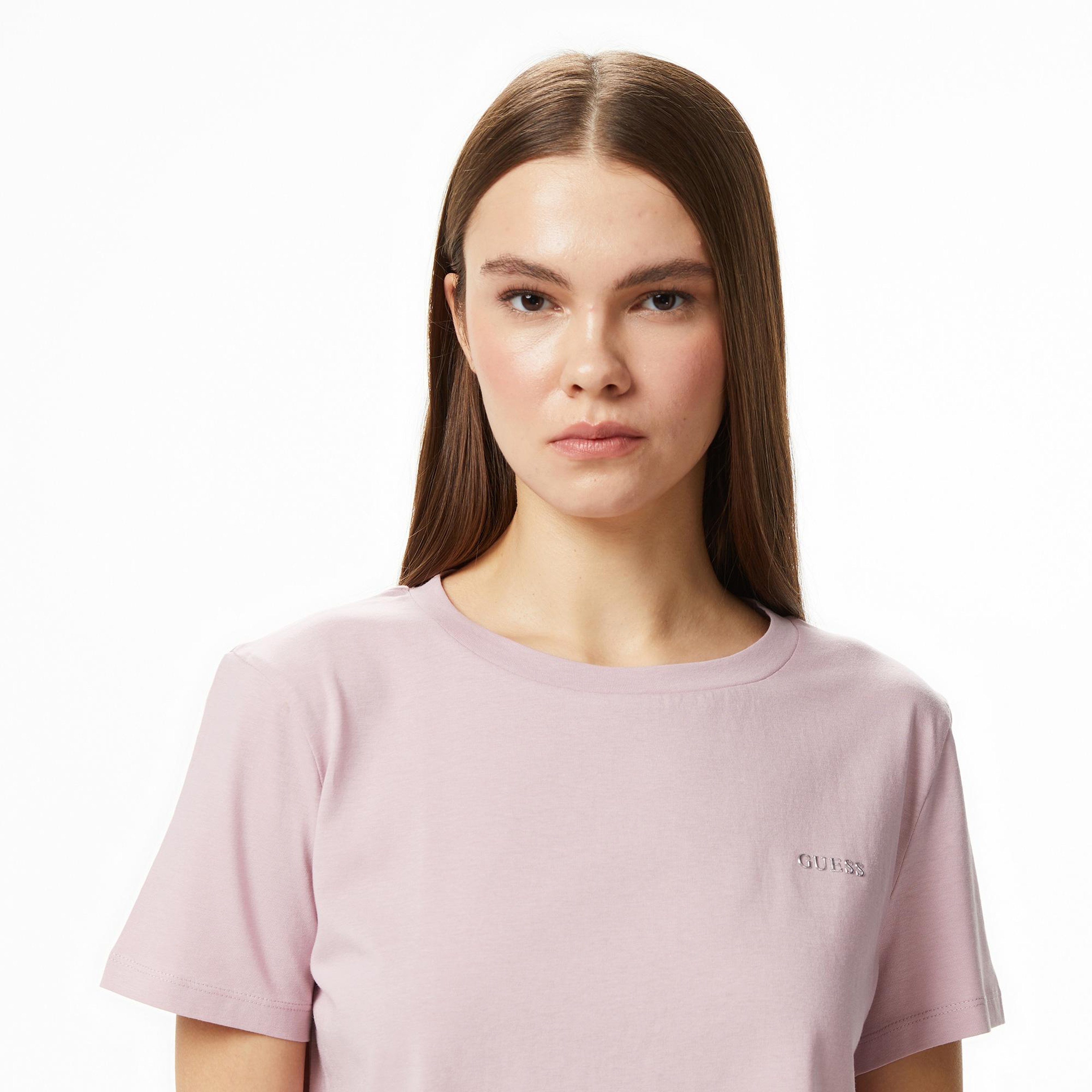 Guess Selene Aktif Boxy Fit Kadın Mor T-Shirt