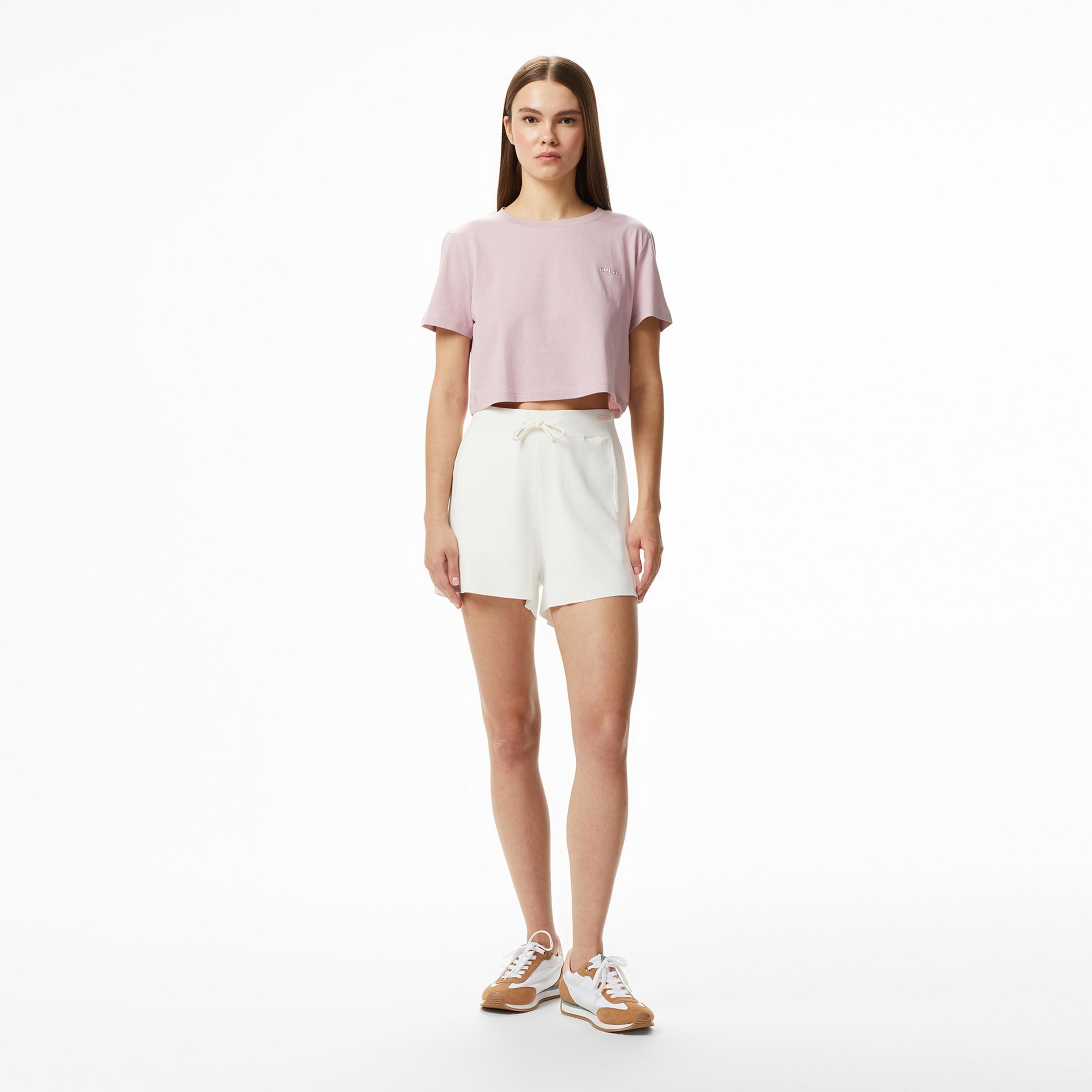 Guess Selene Aktif Boxy Fit Kadın Mor T-Shirt