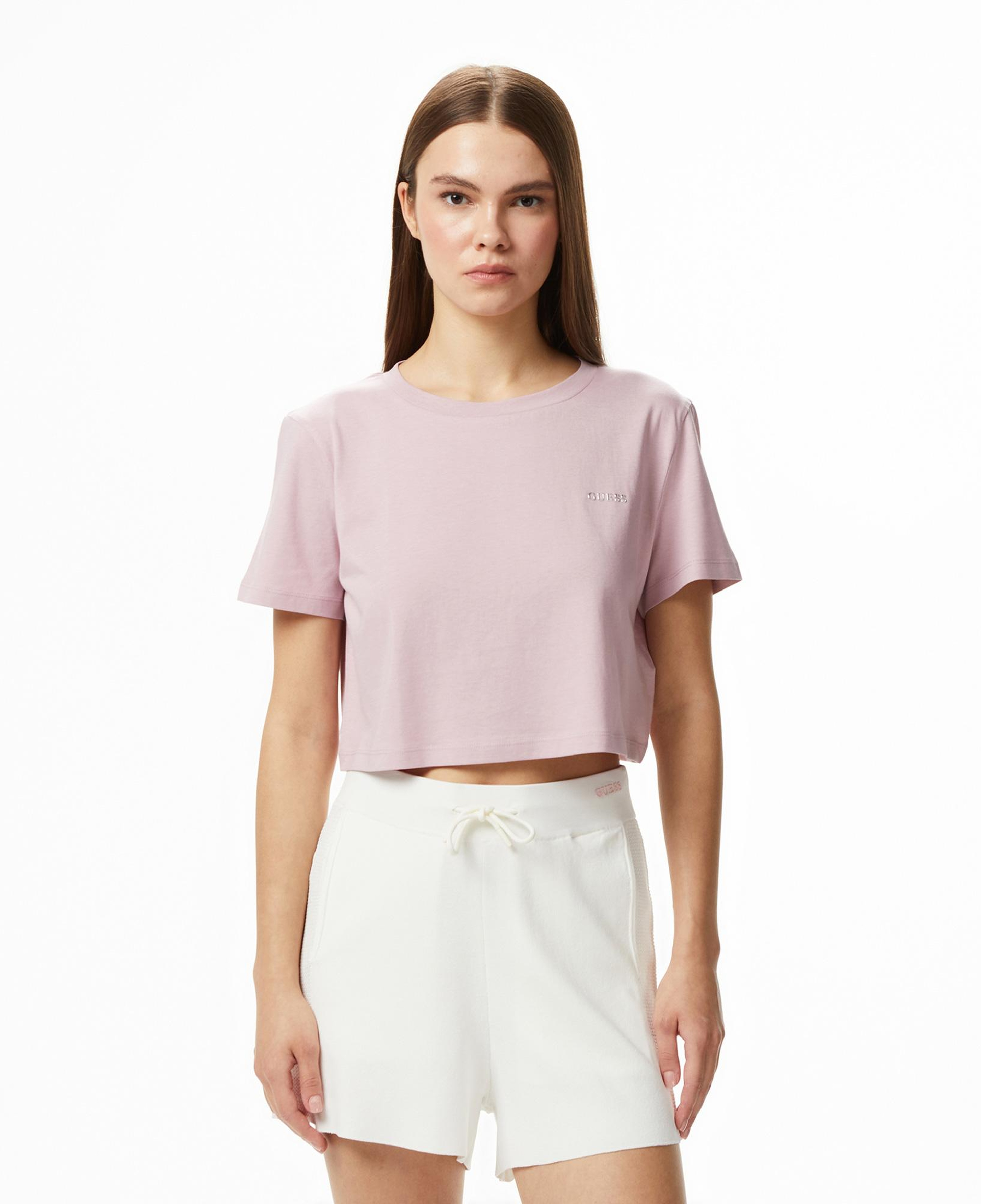 Guess Selene Aktif Boxy Fit Kadın Mor T-Shirt