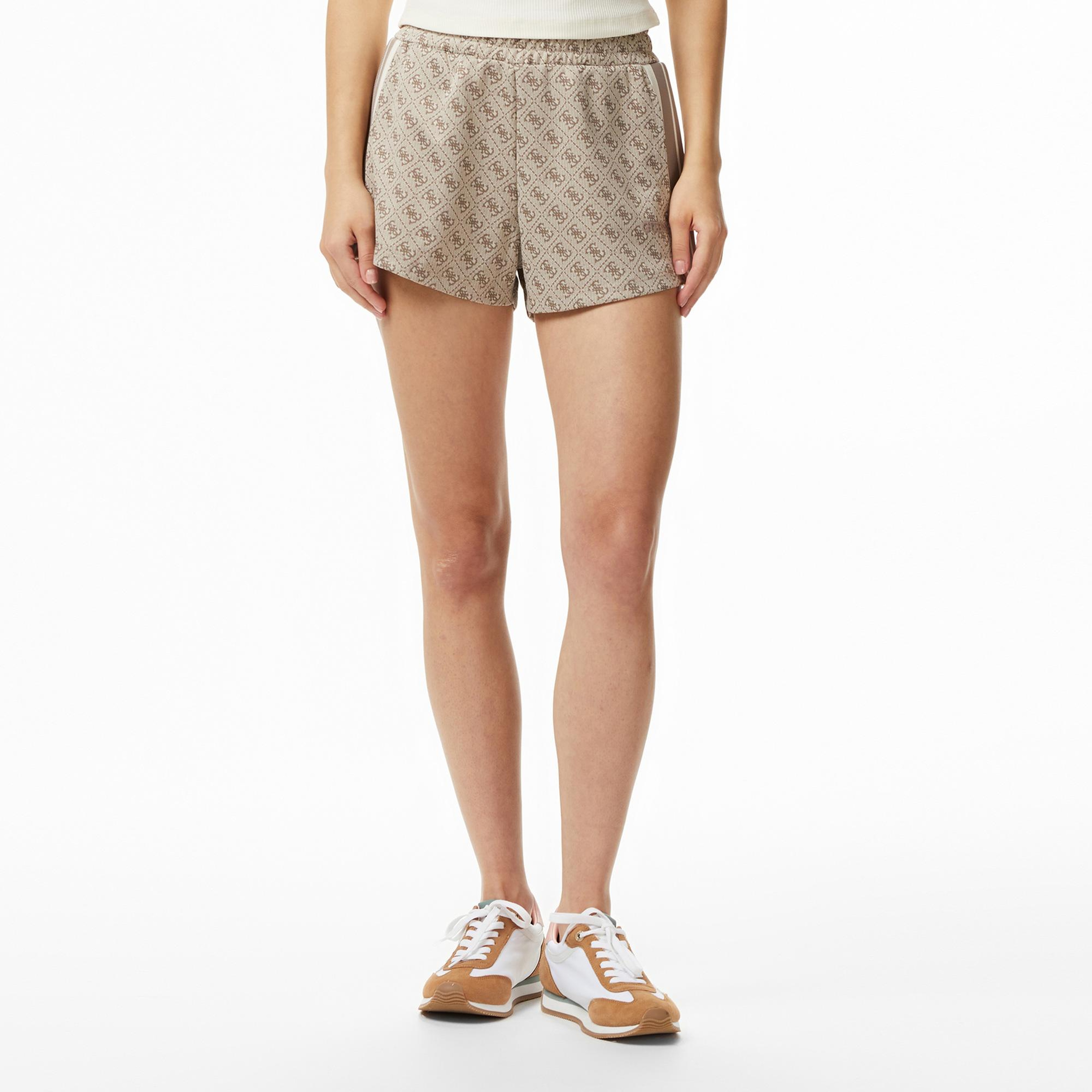 Guess Jacquard Aktif Regular Fit Kadın Bej Şort