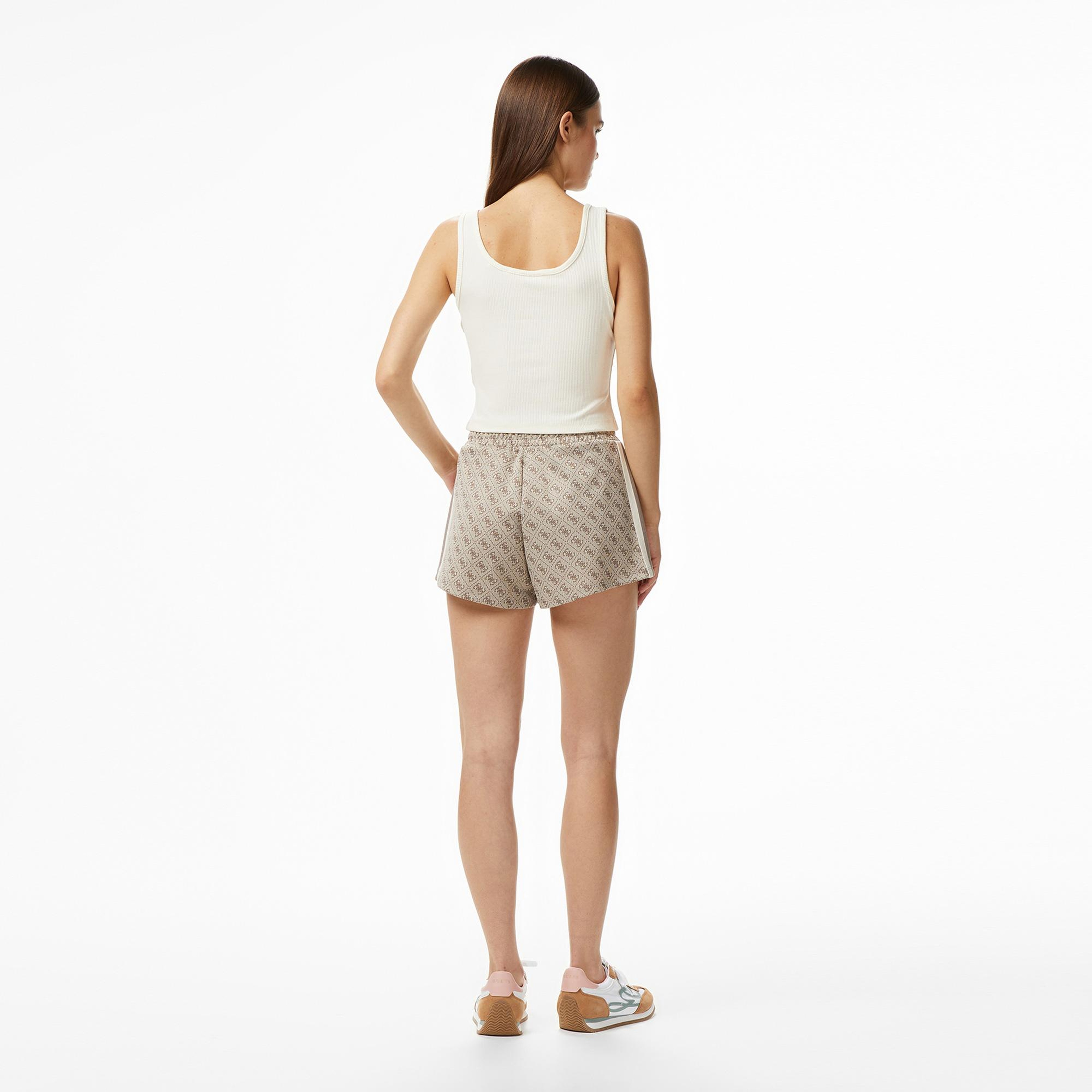 Guess Jacquard Aktif Regular Fit Kadın Bej Şort