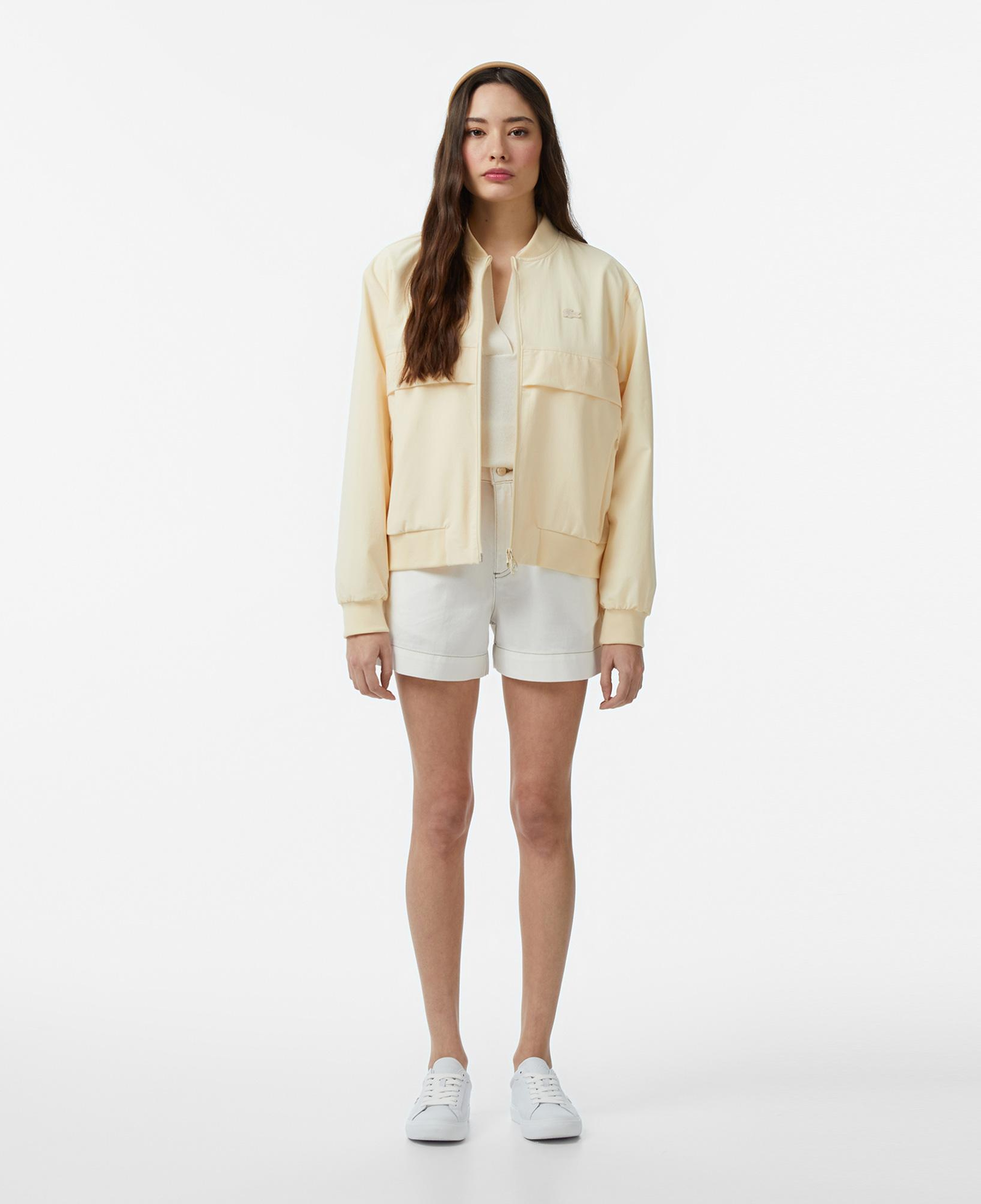 Lacoste Kadın Slim Fit Krem Bermuda Şort