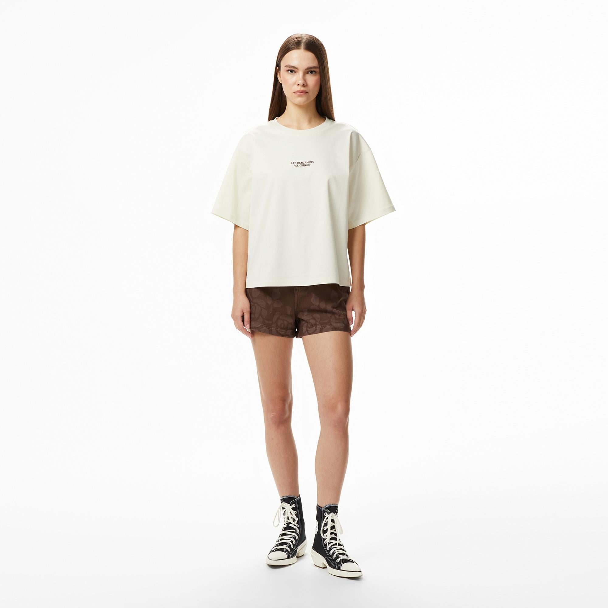 Les Benjamins 017 Kadın Krem Rengi T-Shirt