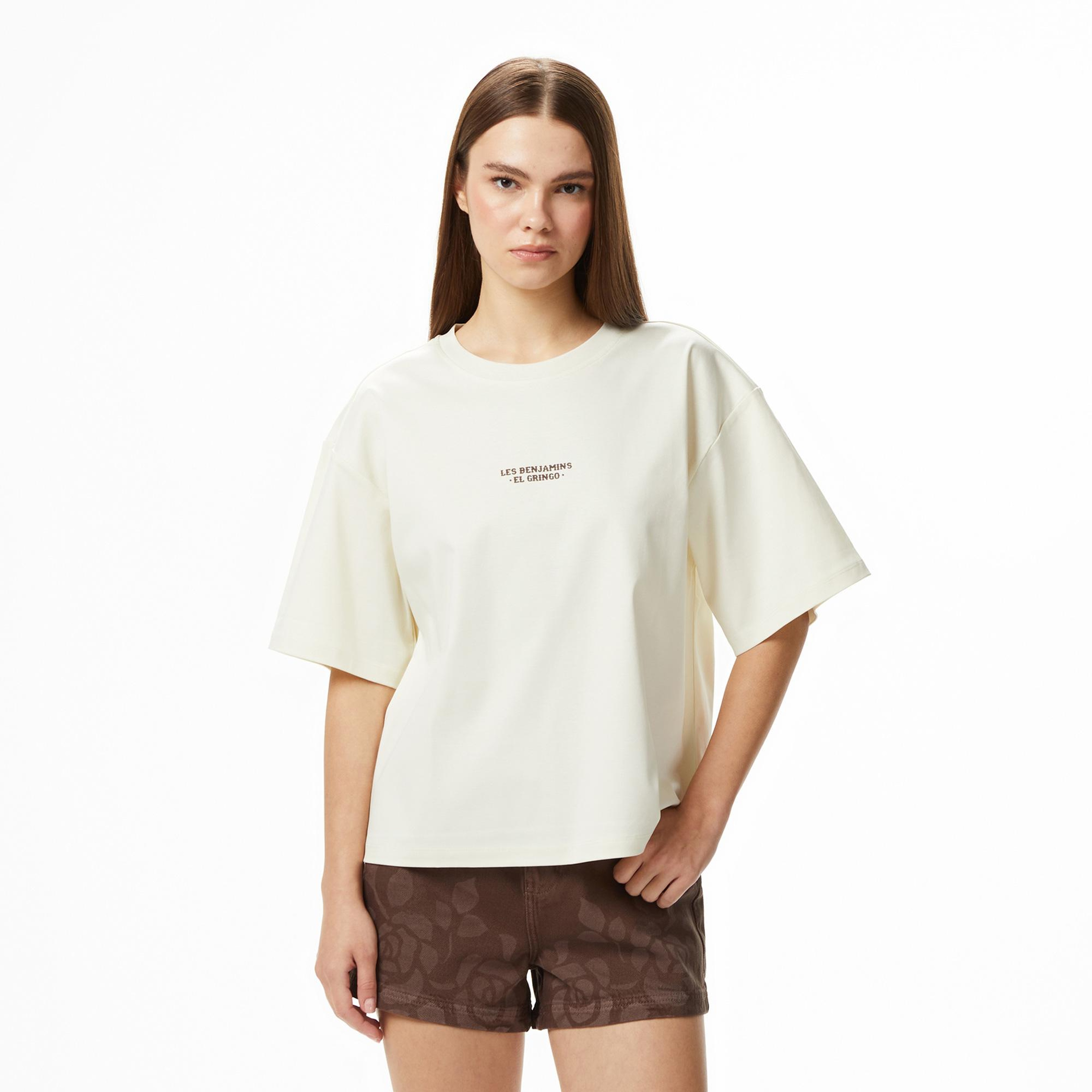 Les Benjamins 017 Kadın Krem Rengi T-Shirt