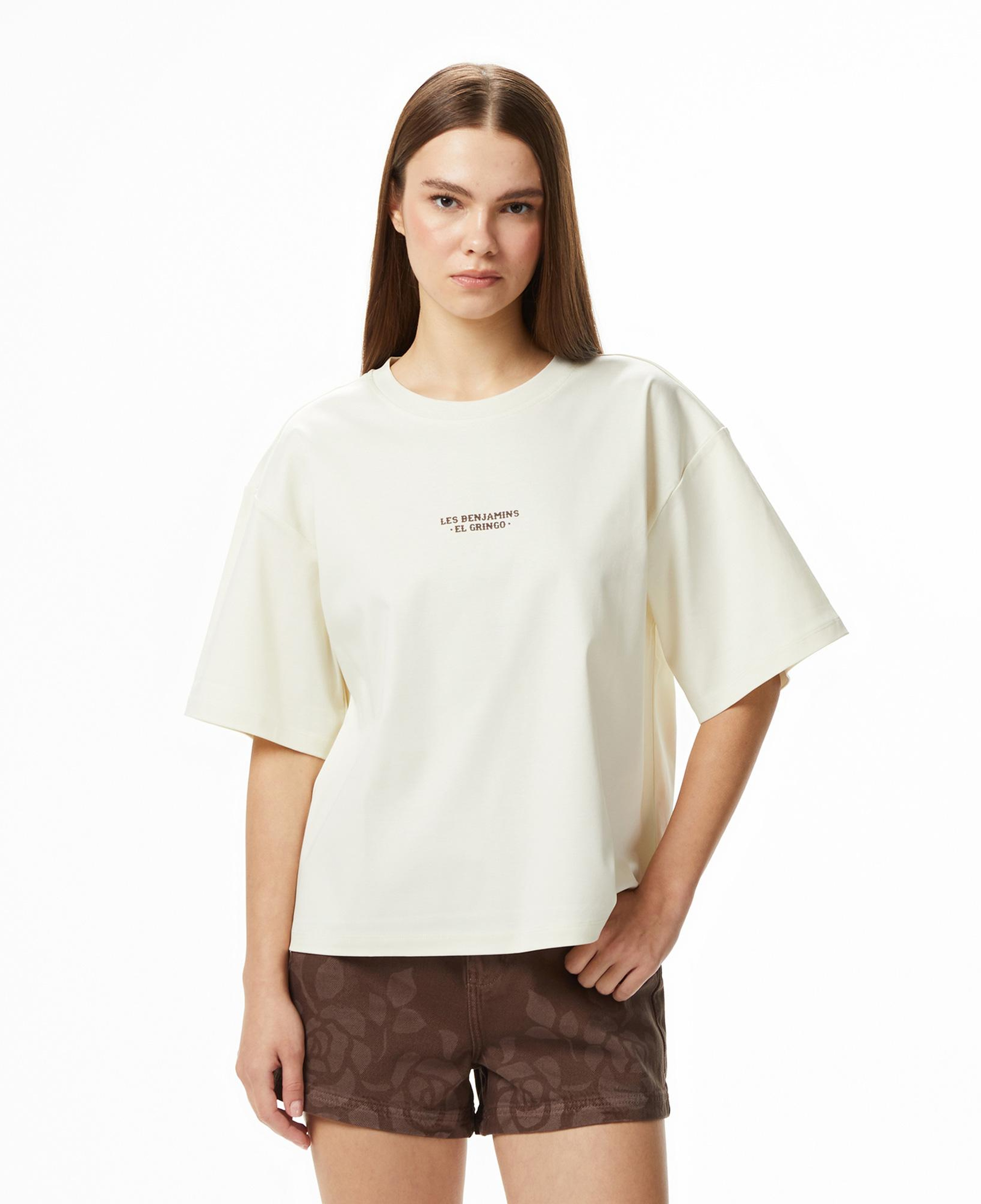 Les Benjamins 017 Kadın Krem Rengi T-Shirt