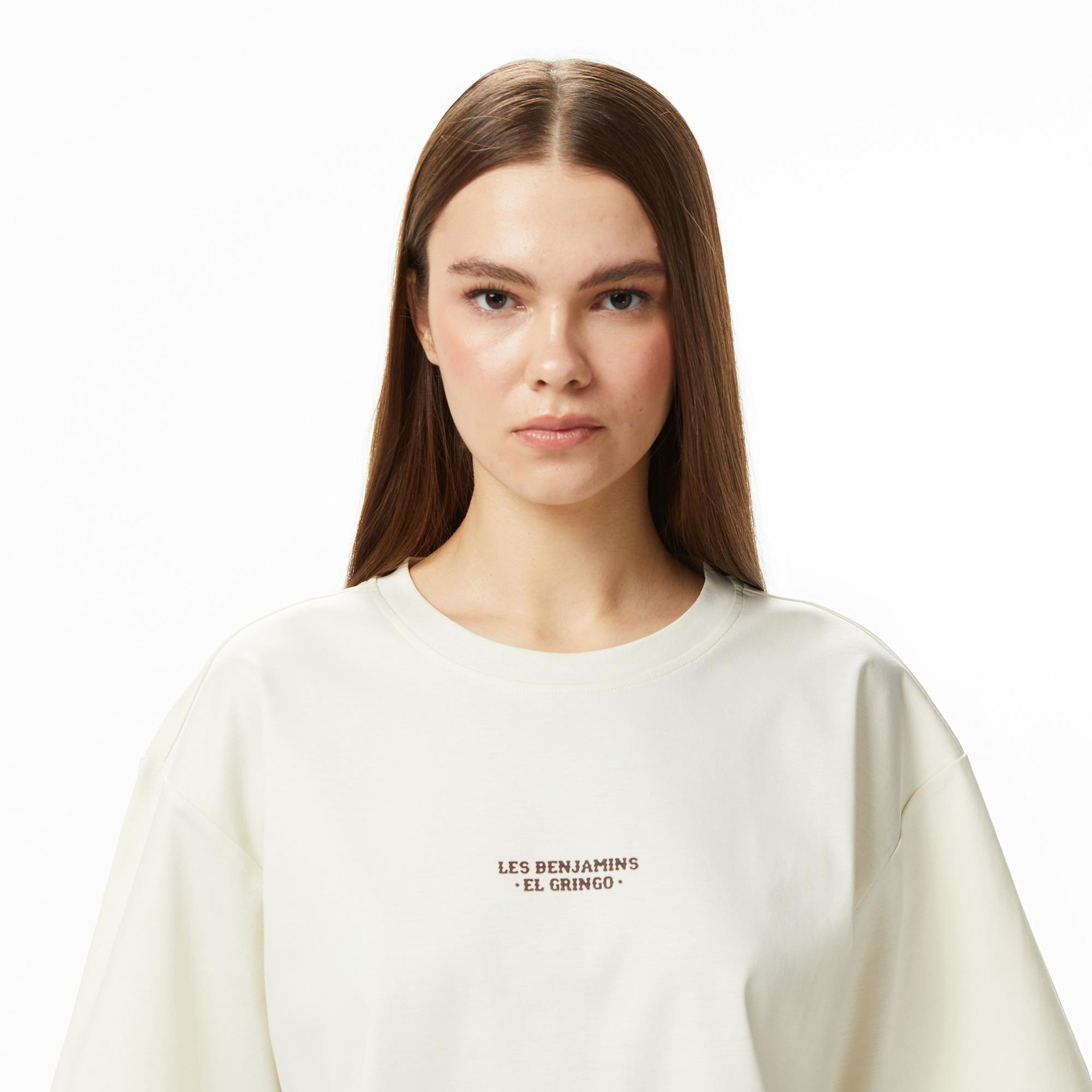 Les Benjamins 017 Kadın Krem Rengi T-Shirt