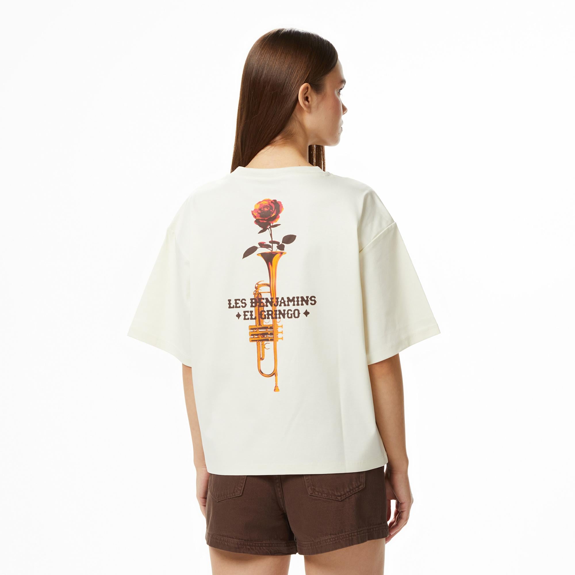 Les Benjamins 017 Kadın Krem Rengi T-Shirt