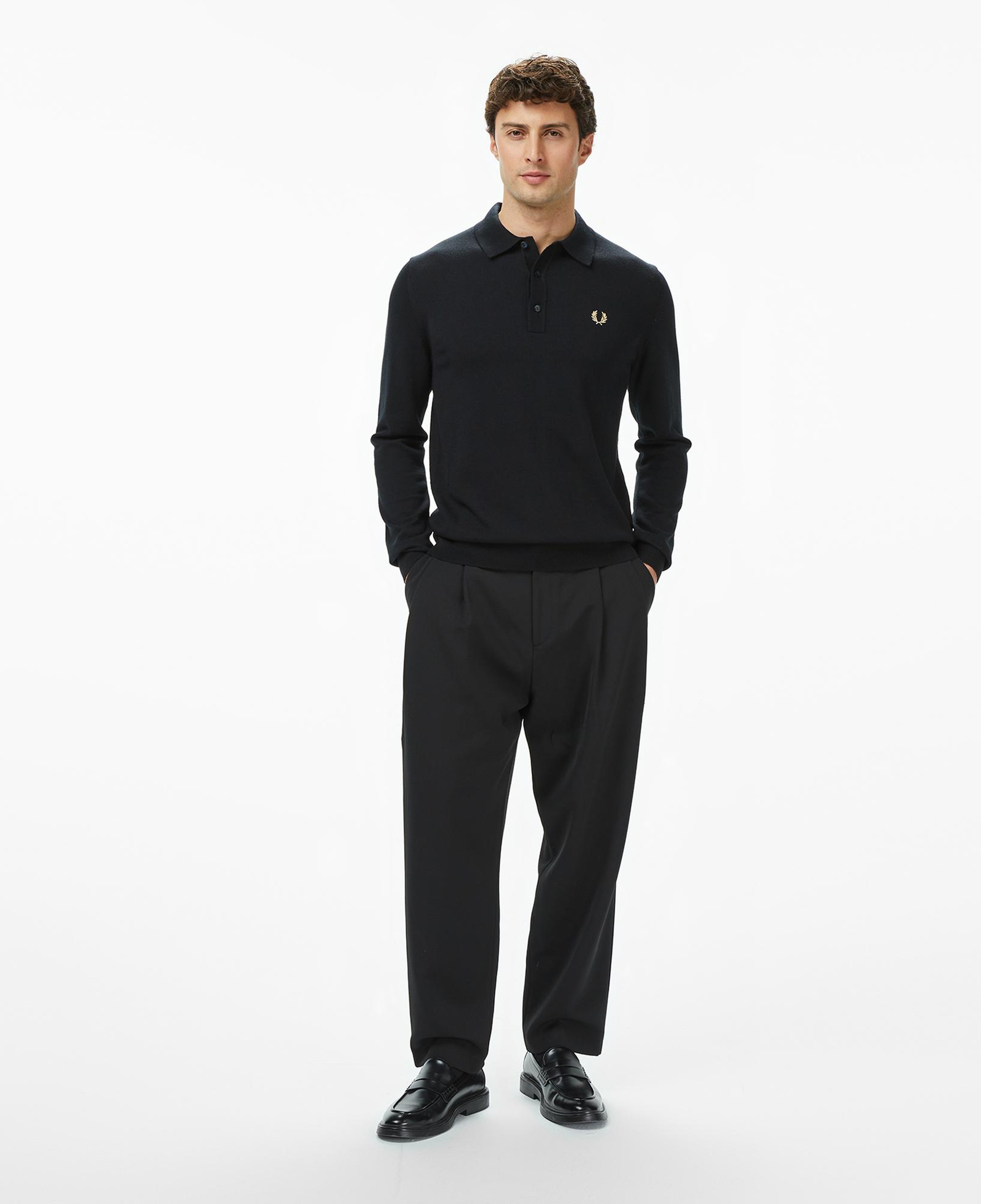 Fred Perry Classic Knitted Erkek Siyah Polo