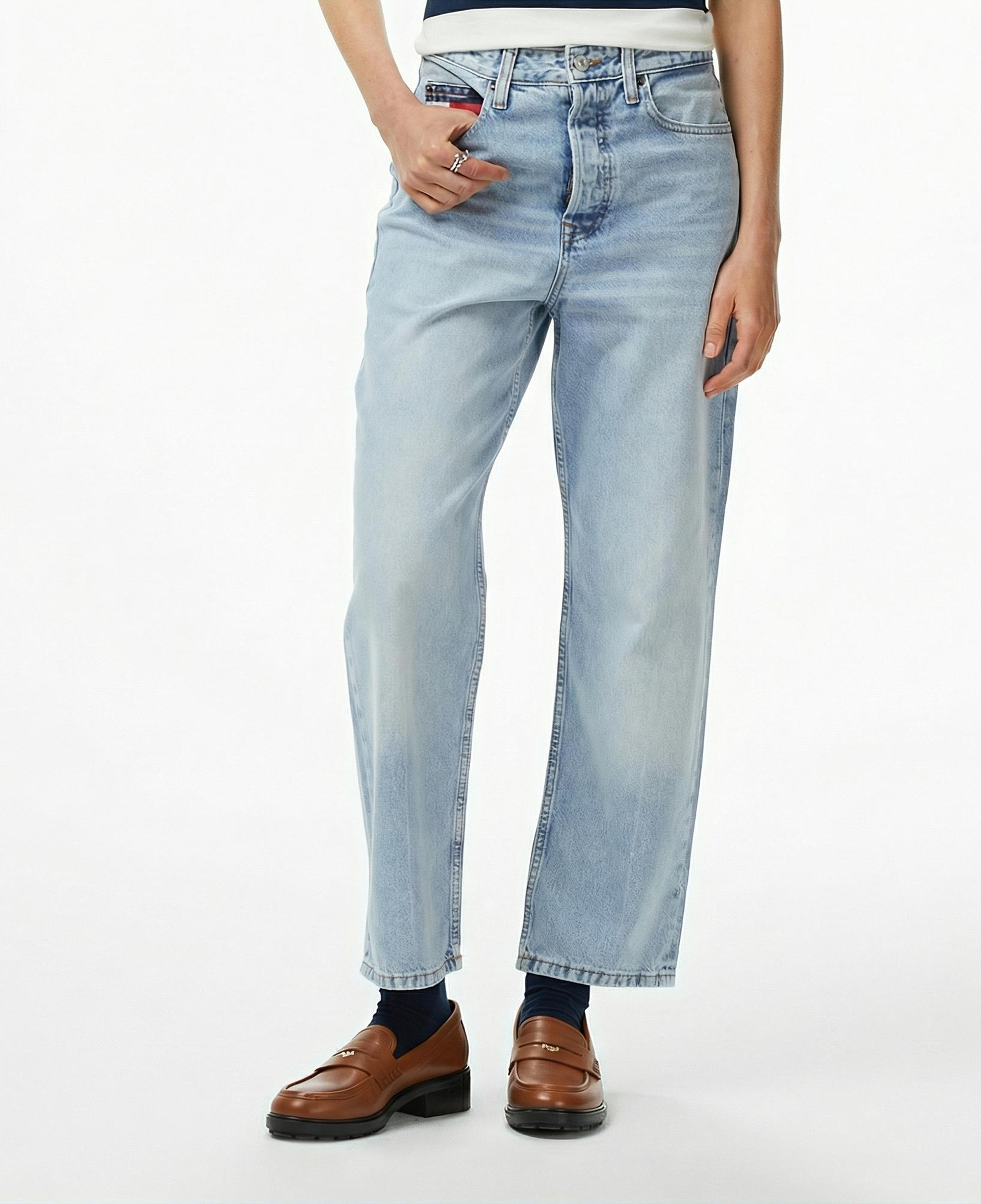 Tommy Hilfiger Layla High Rise Slim Kadın Straight Mavi Jean Pantolon