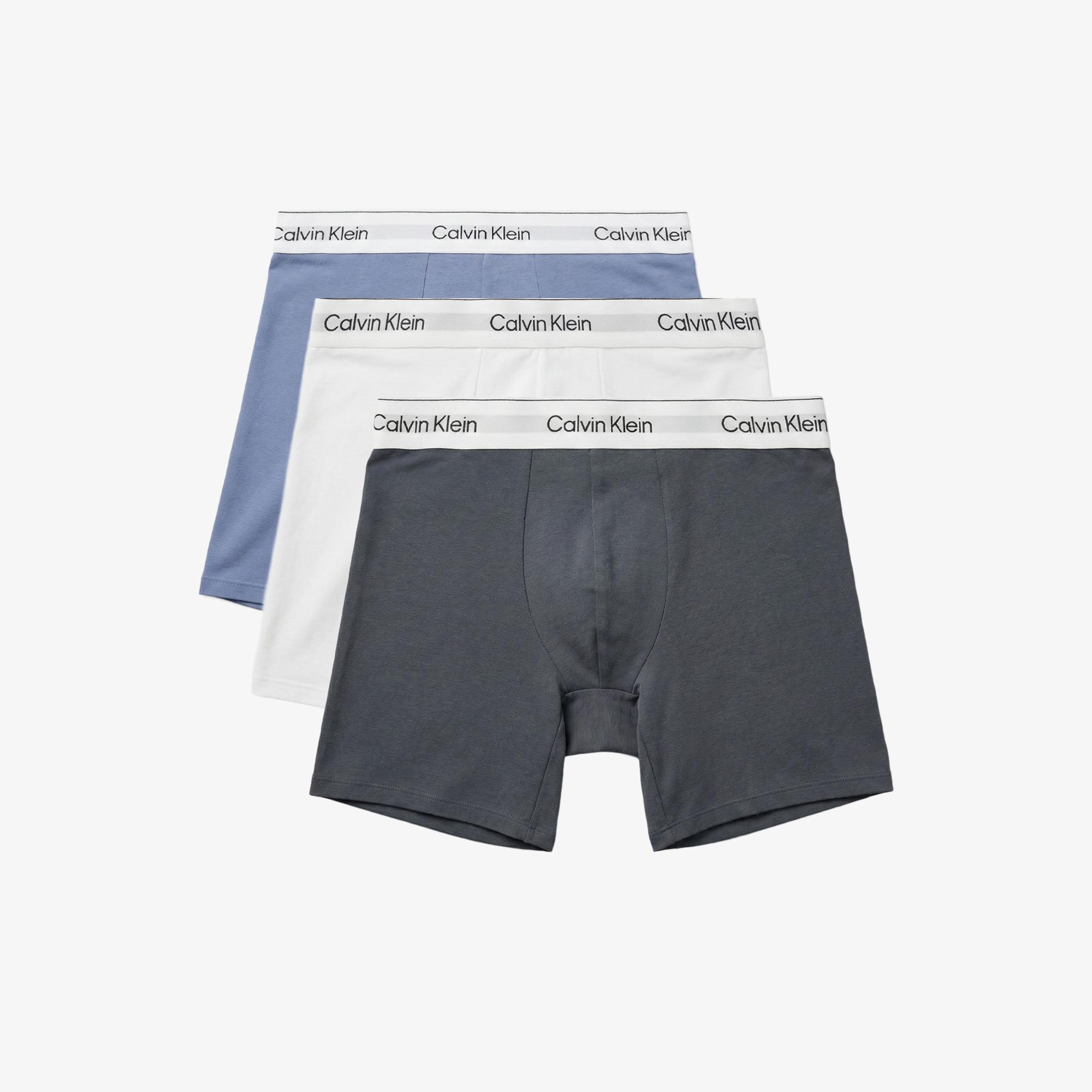 Calvin Klein Brief 3'lü Erkek Mavi Boxer