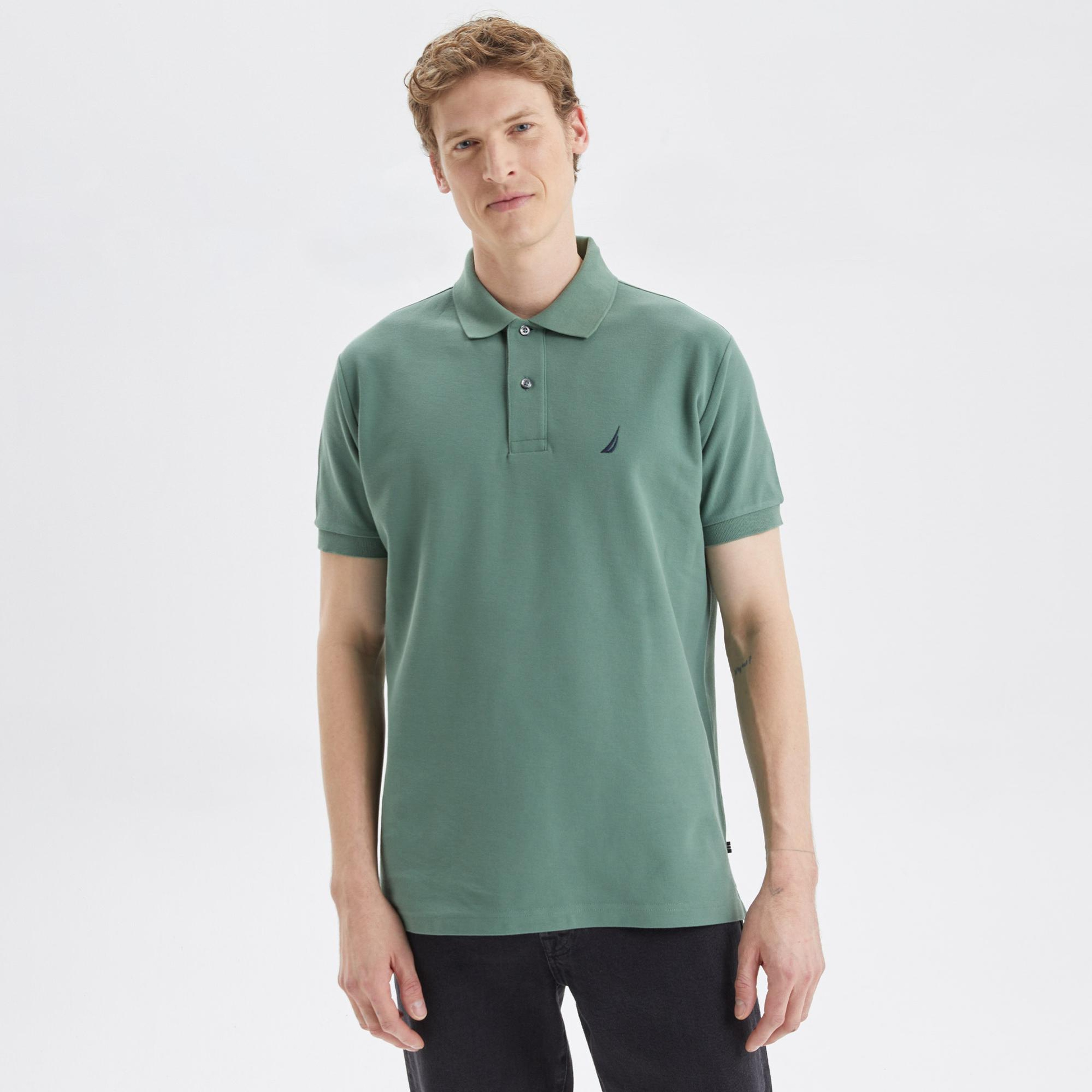 Nautica Erkek Yeşil Classic Fit Polo Yaka T-Shirt