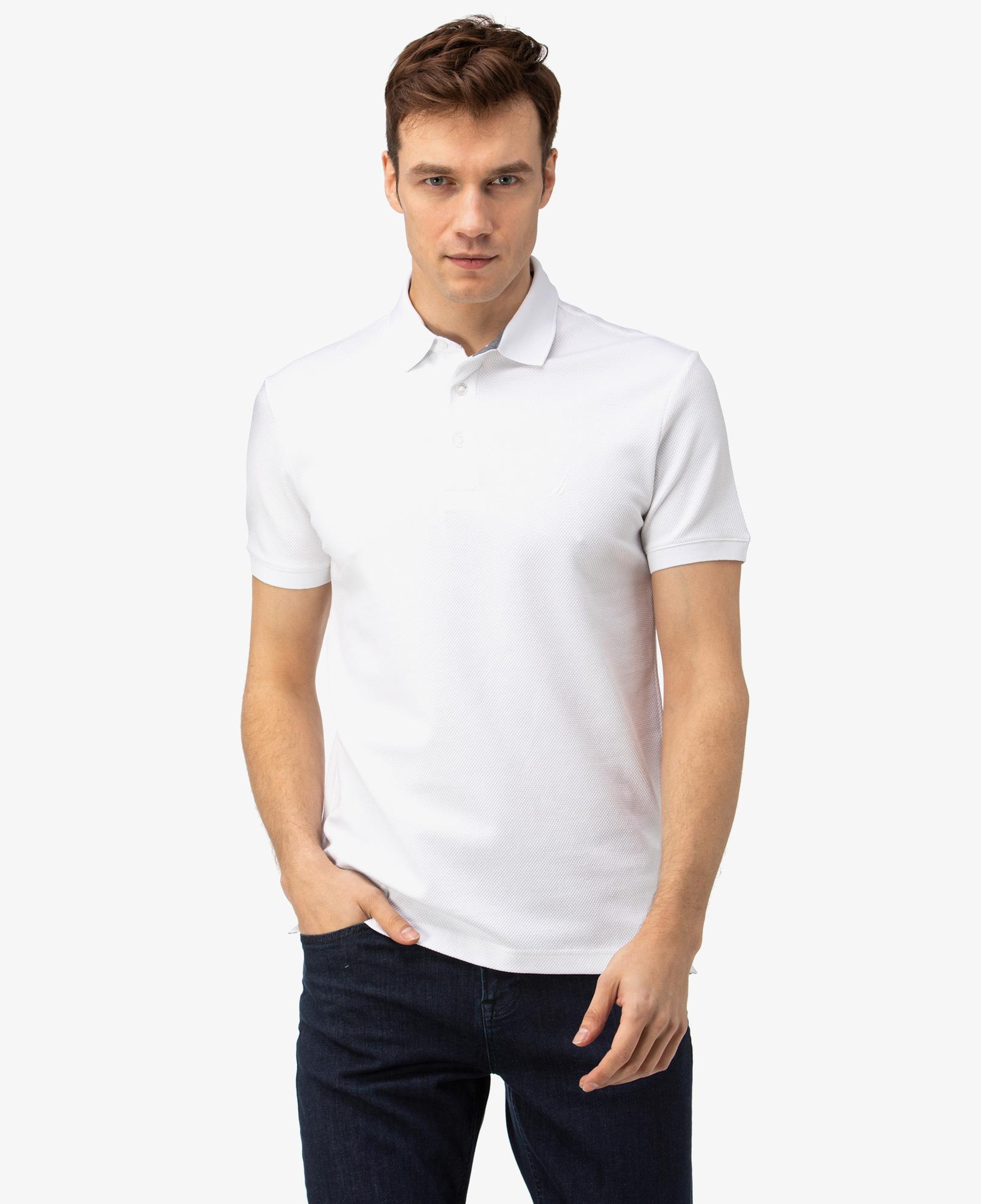 Nautica Erkek Beyaz Slim Fit Kısa Kollu Polo Yaka T-Shirt