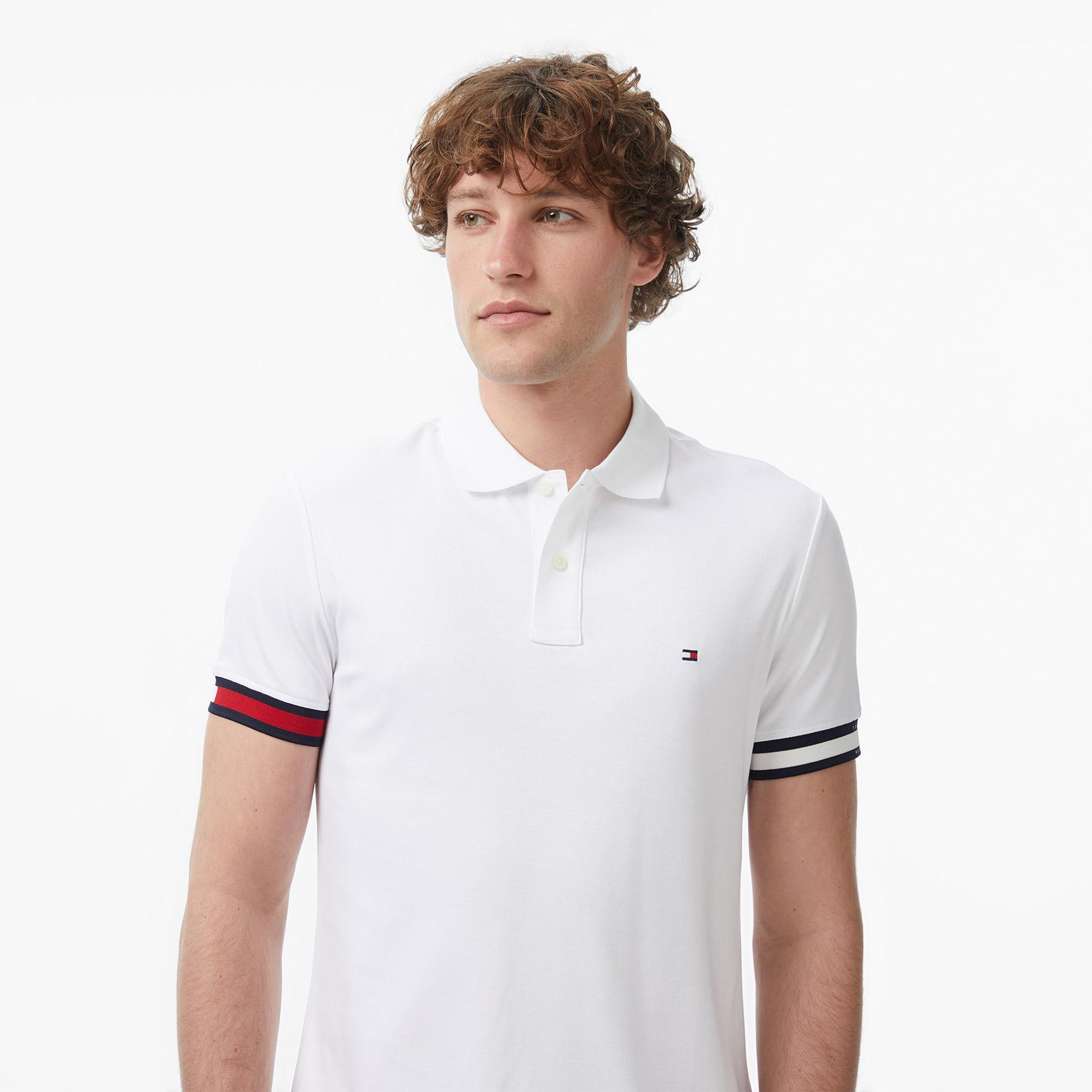 Tommy Hilfiger Erkek Beyaz Polo Yaka T-Shirt