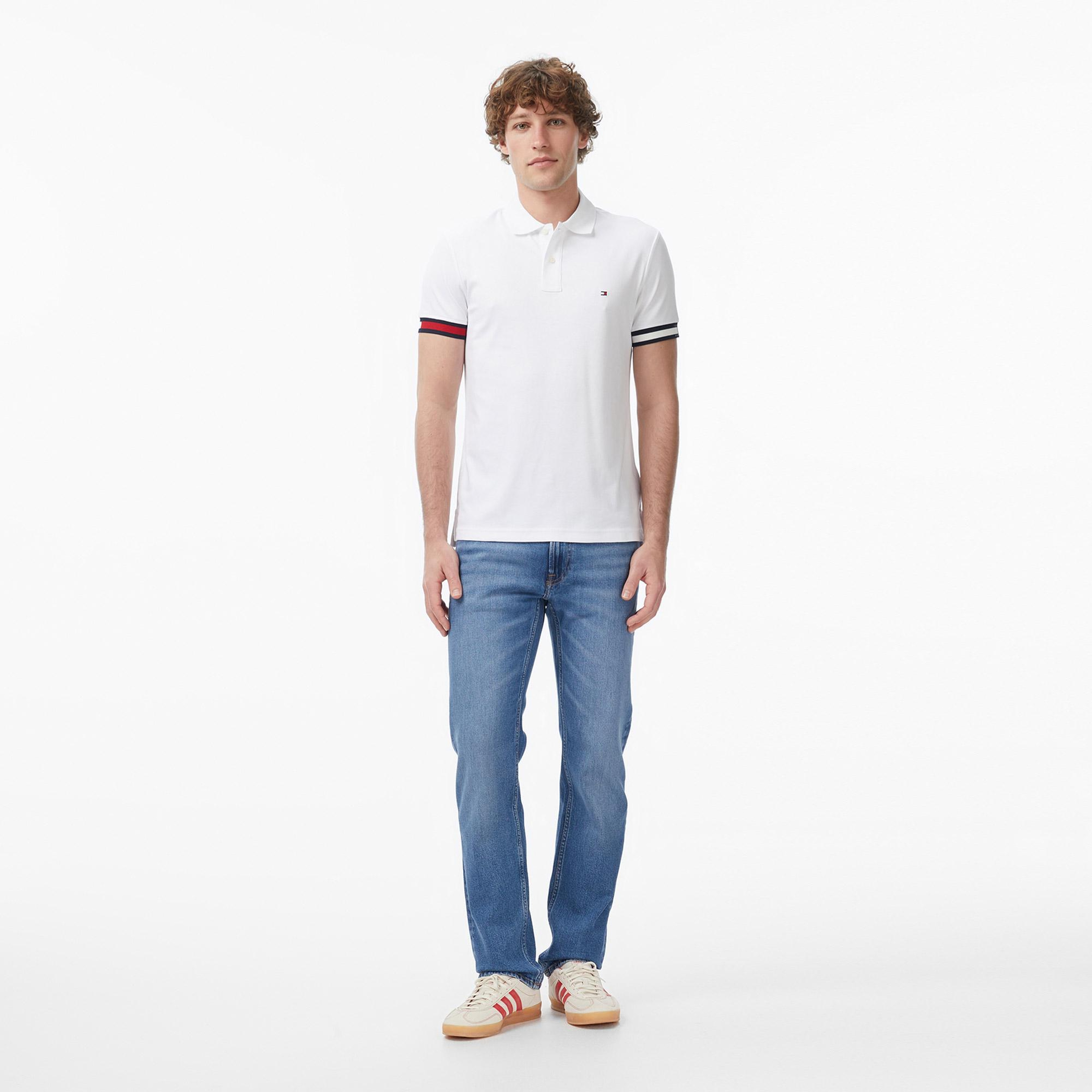 Tommy Hilfiger Erkek Beyaz Polo Yaka T-Shirt