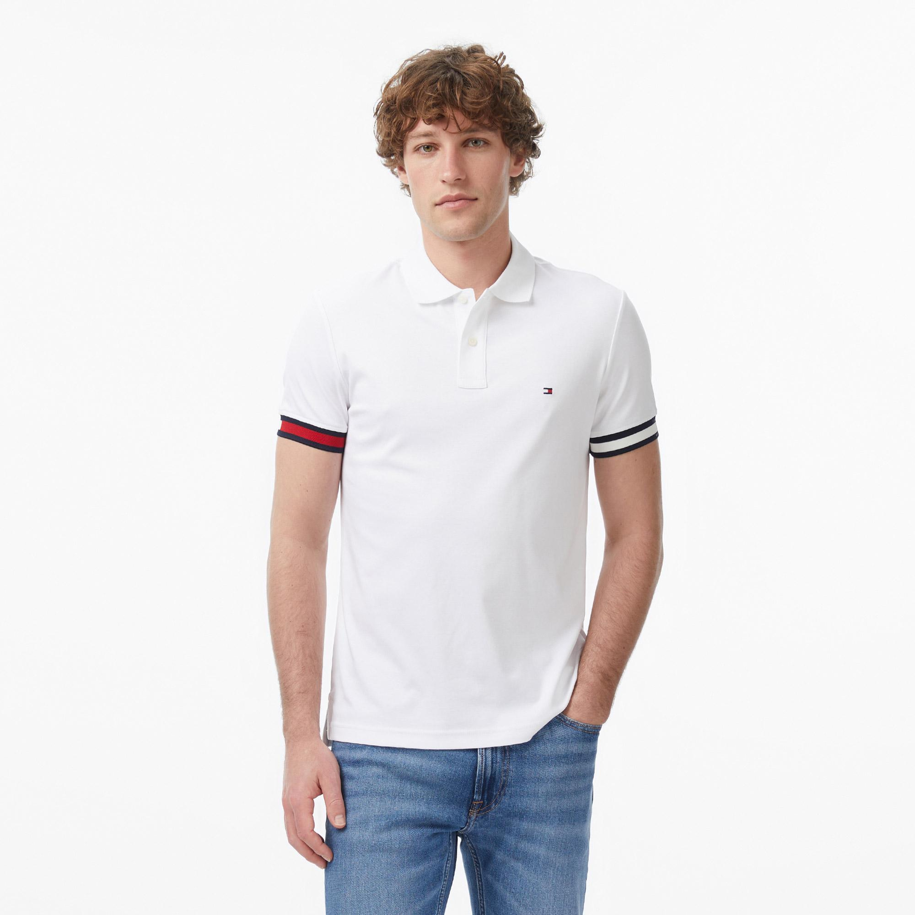 Tommy Hilfiger Erkek Beyaz Polo Yaka T-Shirt