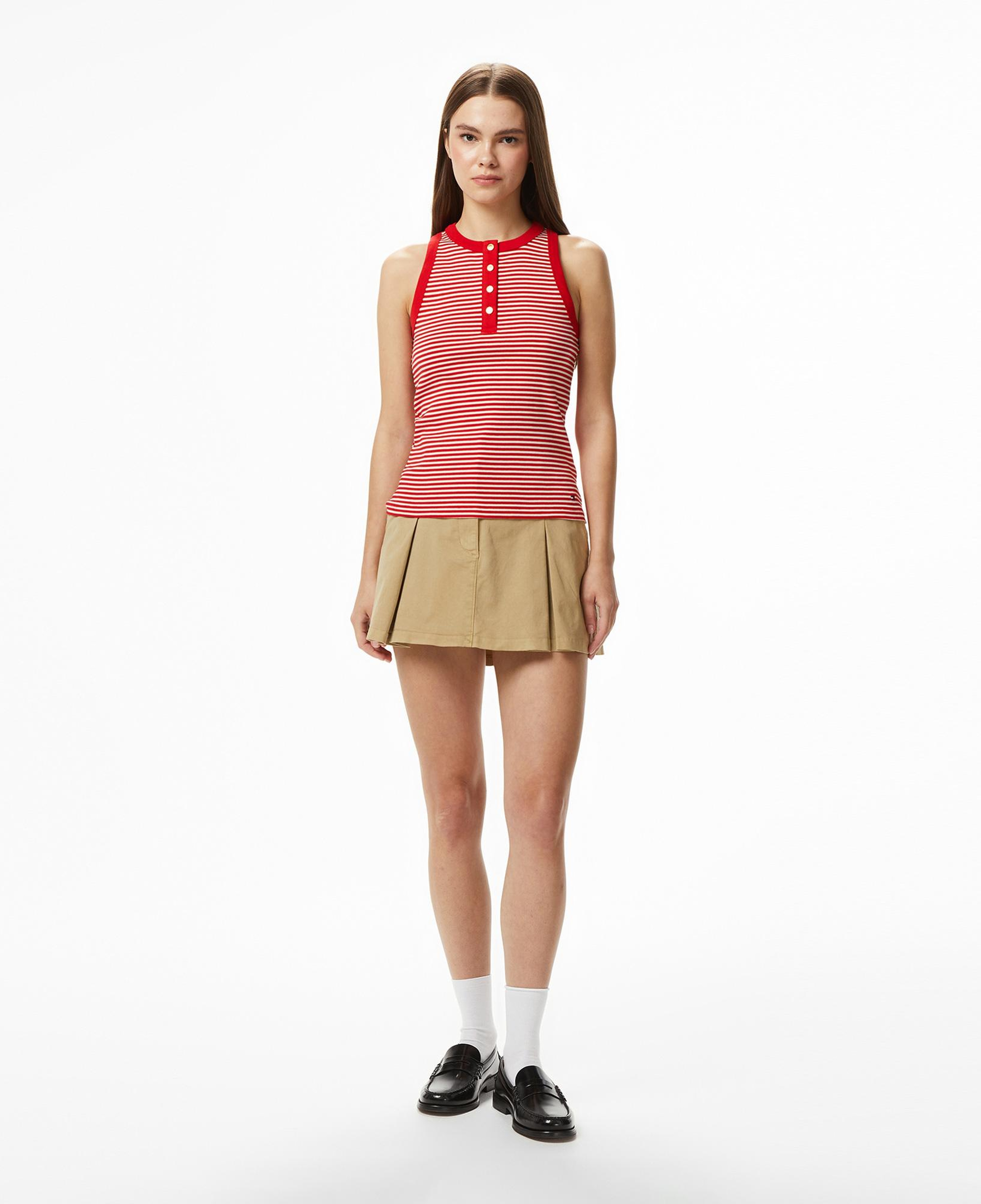 Tommy Hilfiger Gold Button Kadın Bordo T-Shirt