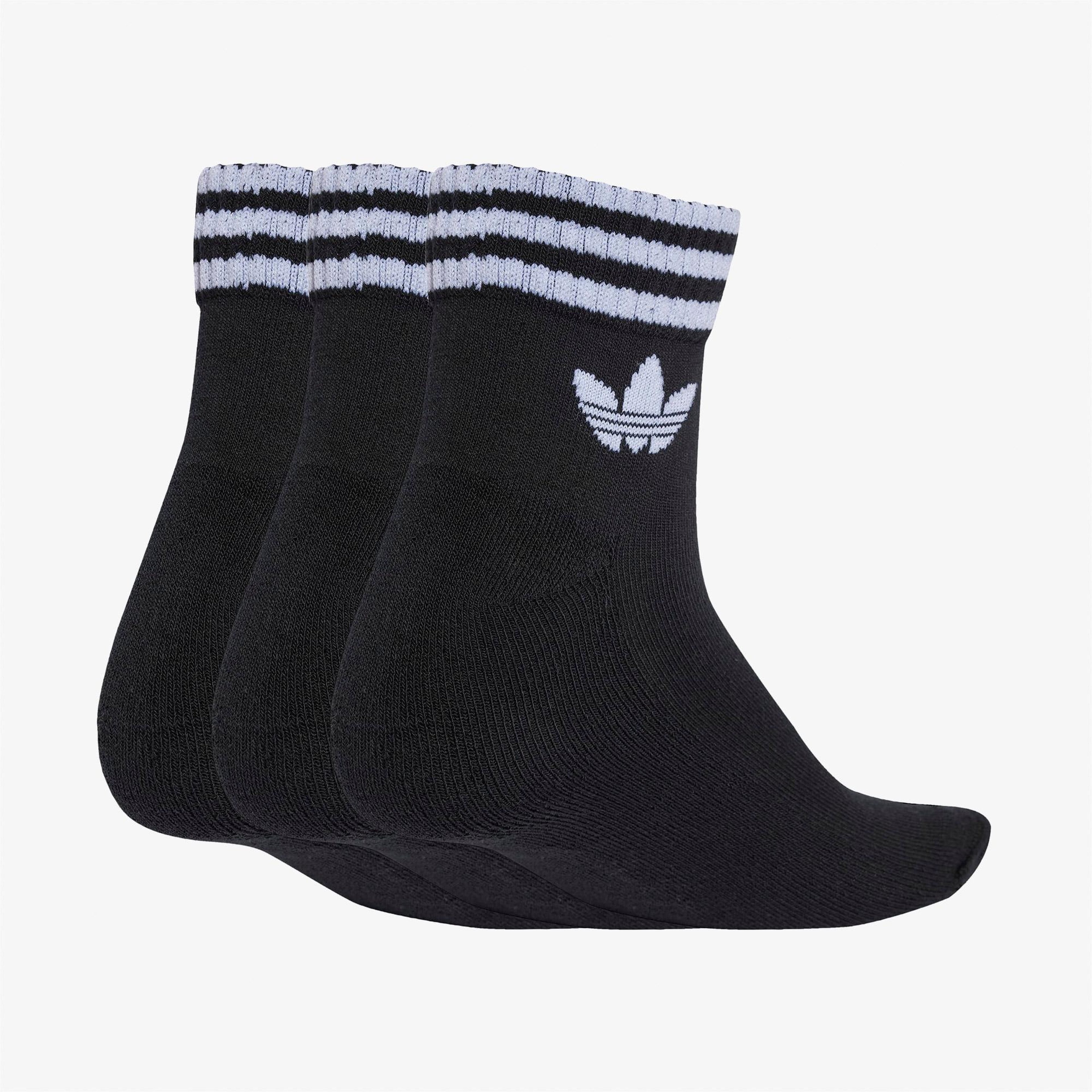 adidas 3-Stripes Ankle 3' lü Unisex Siyah Çorap
