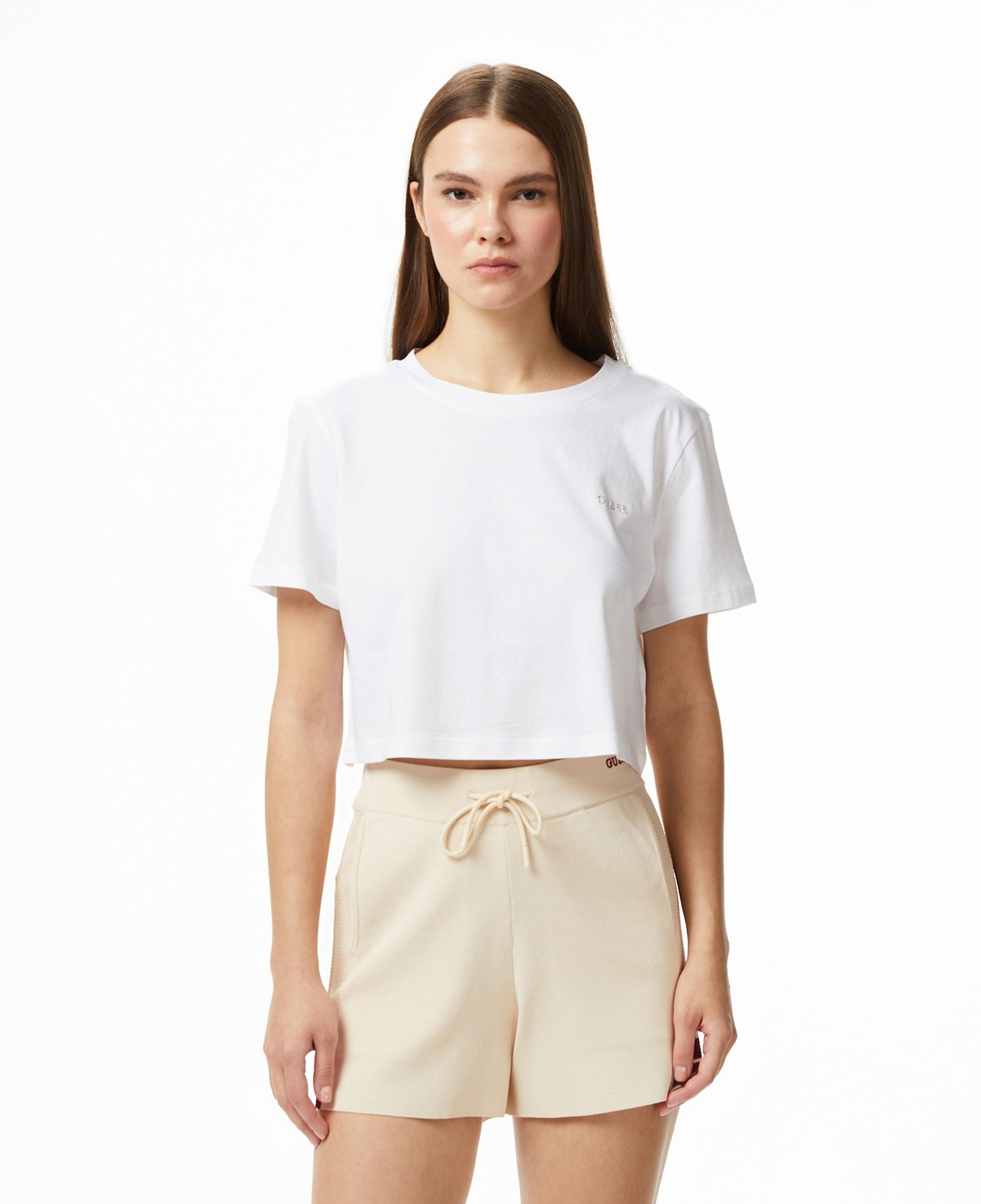 Guess Selene Aktif Boxy Fit Kadın Beyaz T-Shirt