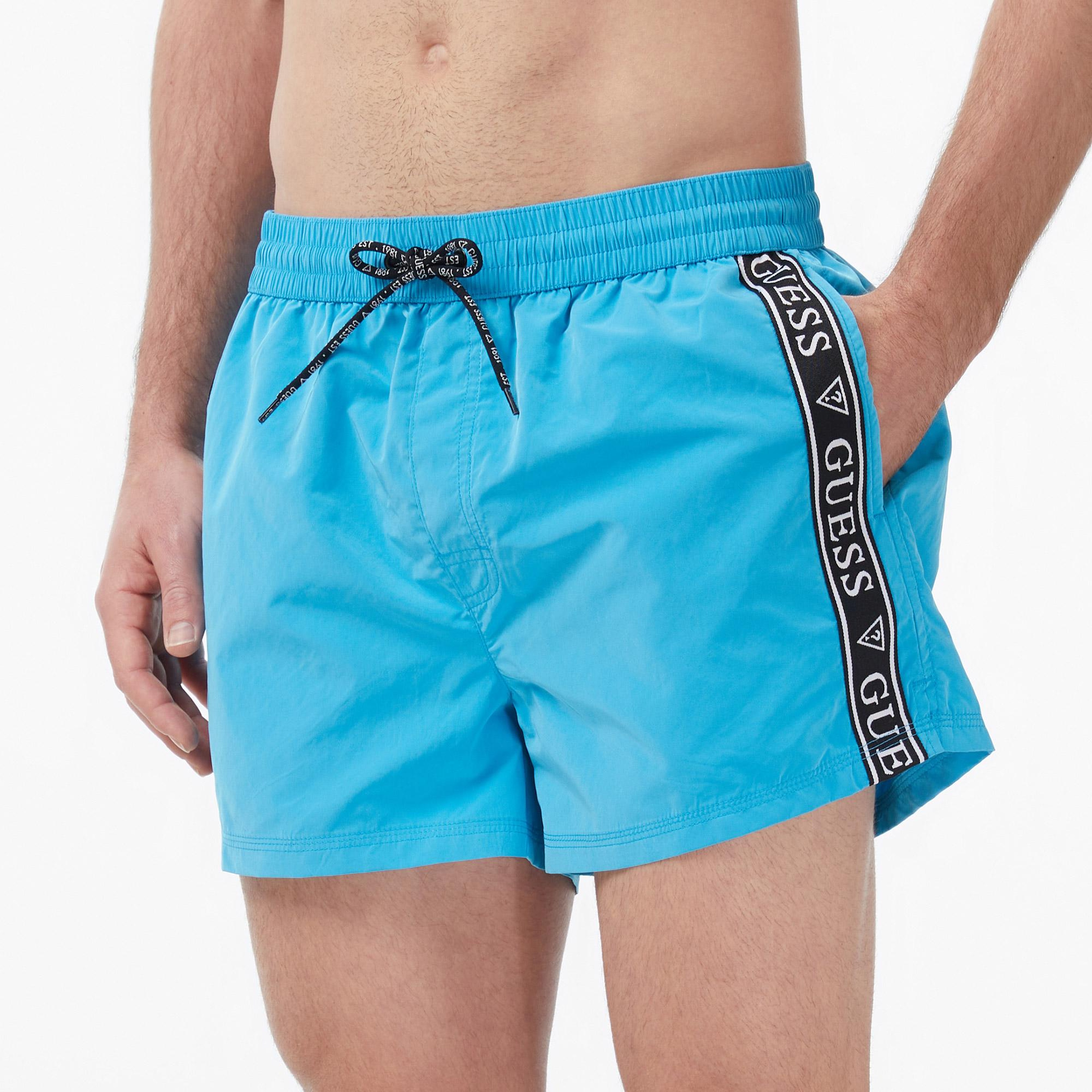 Guess Poly Erkek Mavi Deniz Şortu