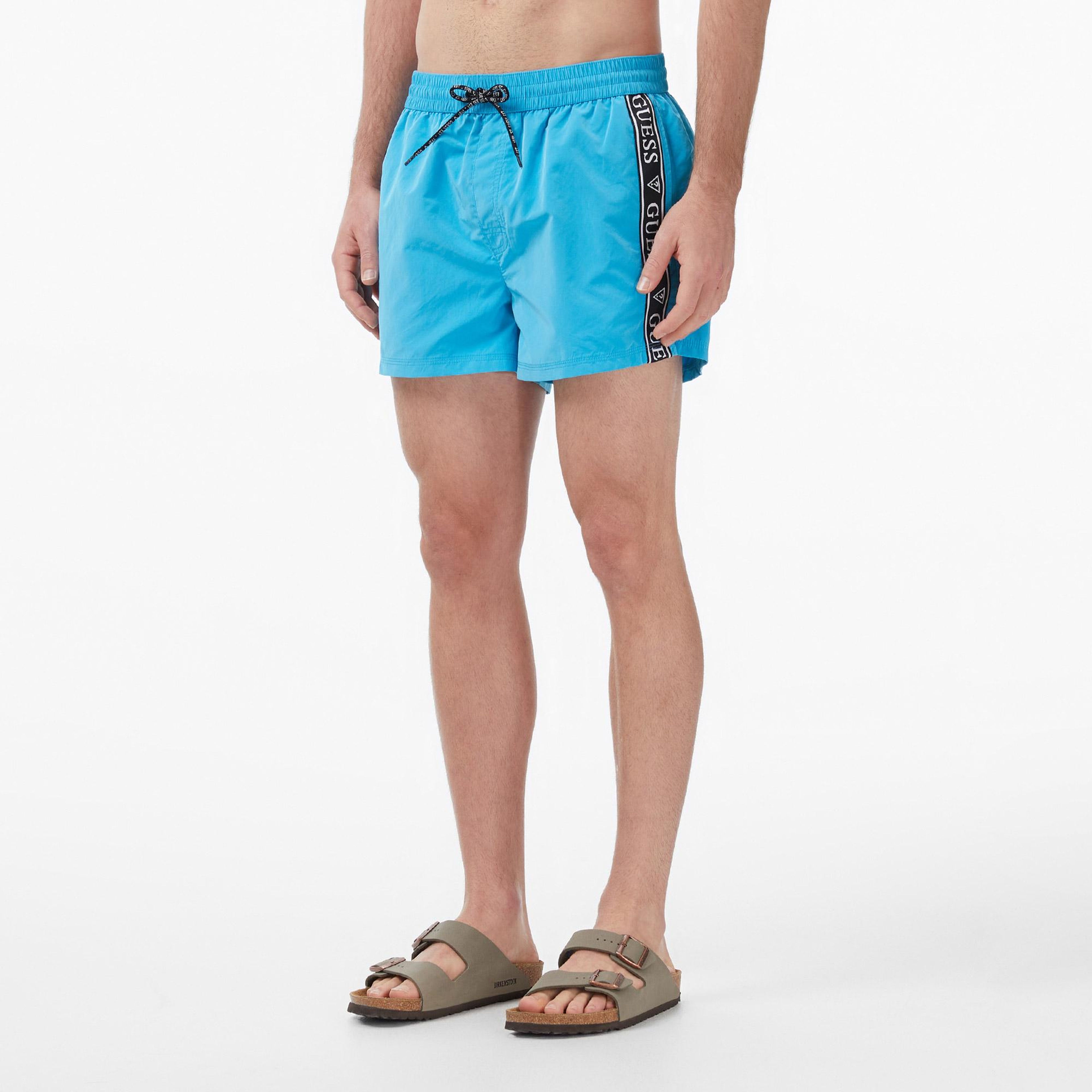 Guess Poly Erkek Mavi Deniz Şortu