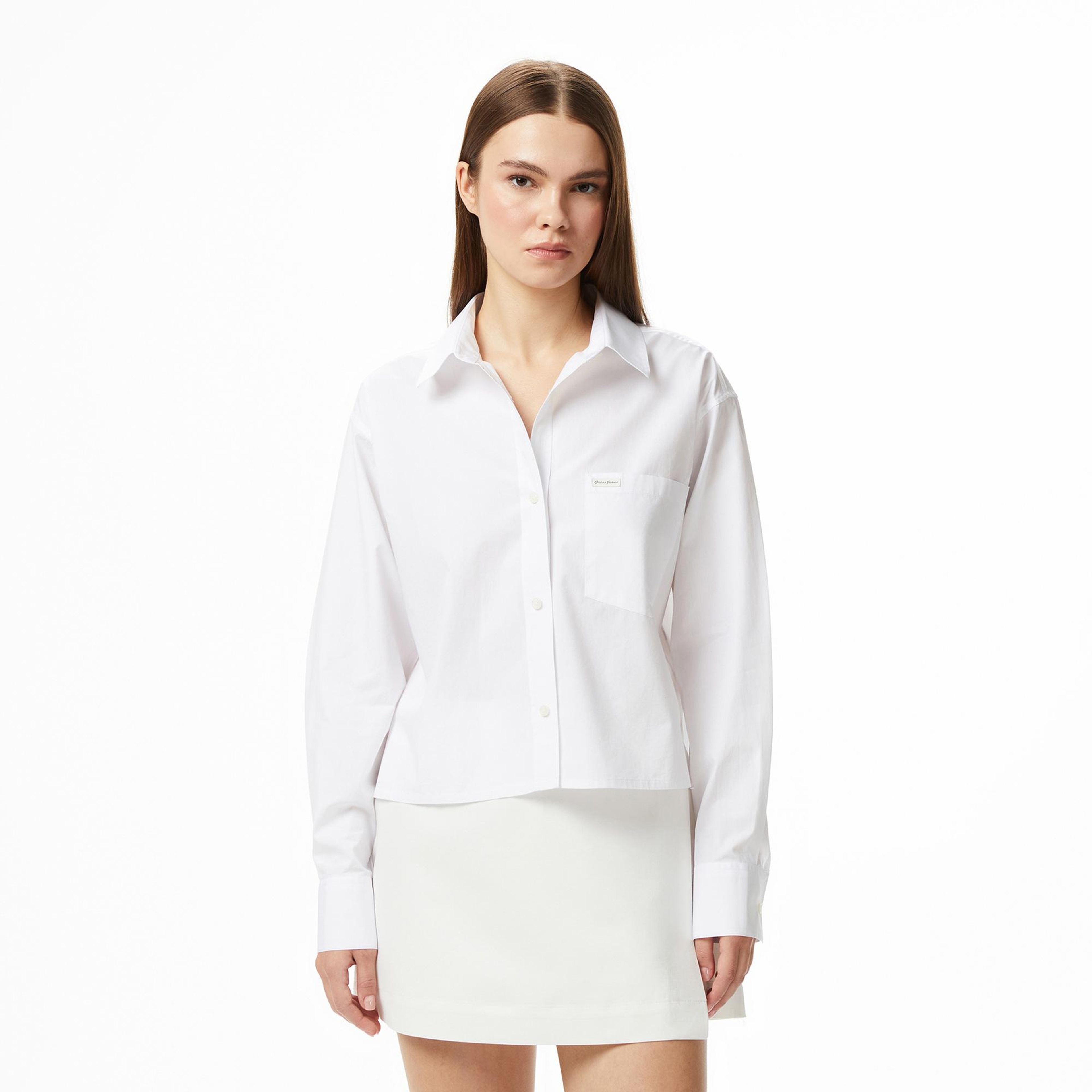 Guess Jeans Comfort Fit Kadın Beyaz Gömlek