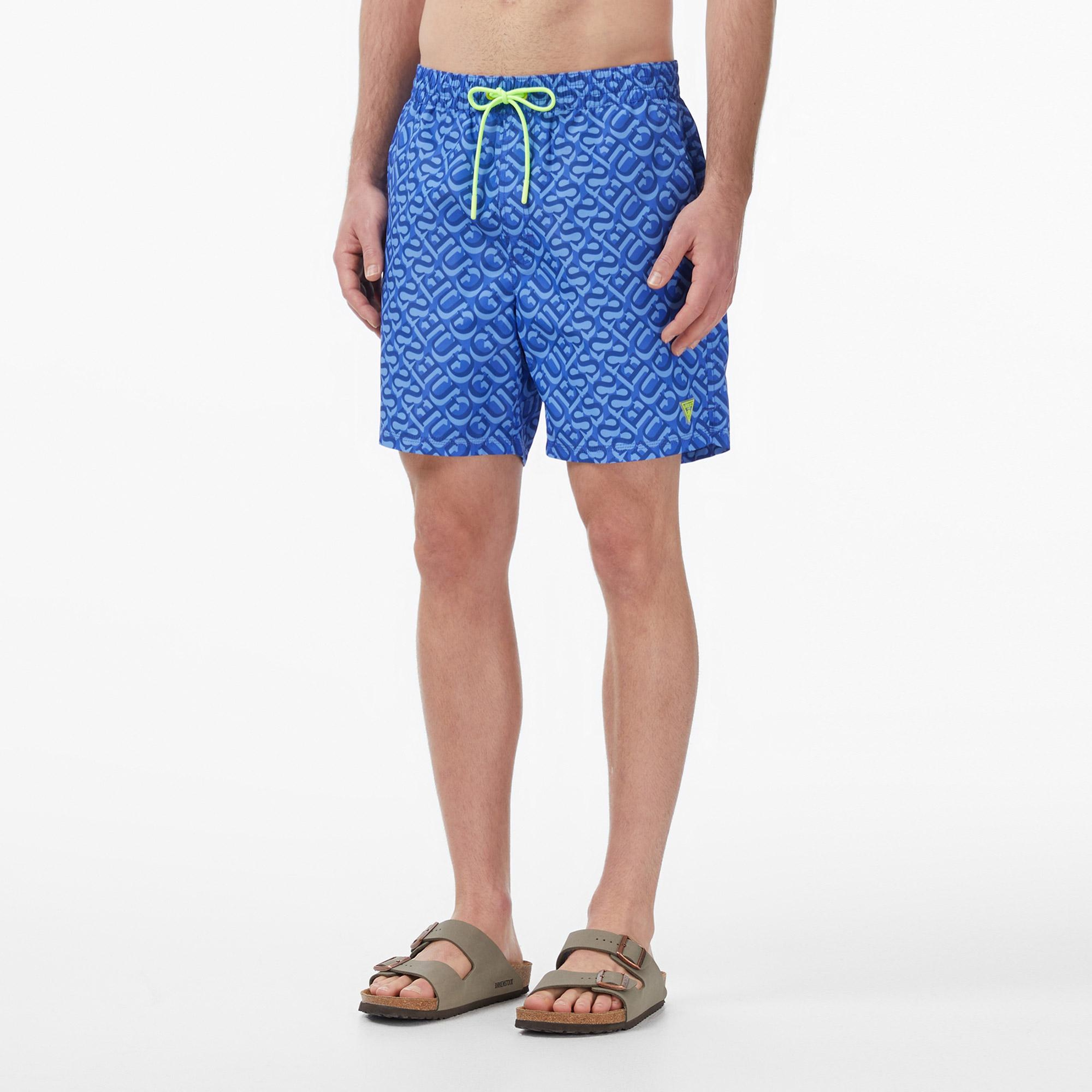 Guess Dull Erkek Mavi Deniz Şortu