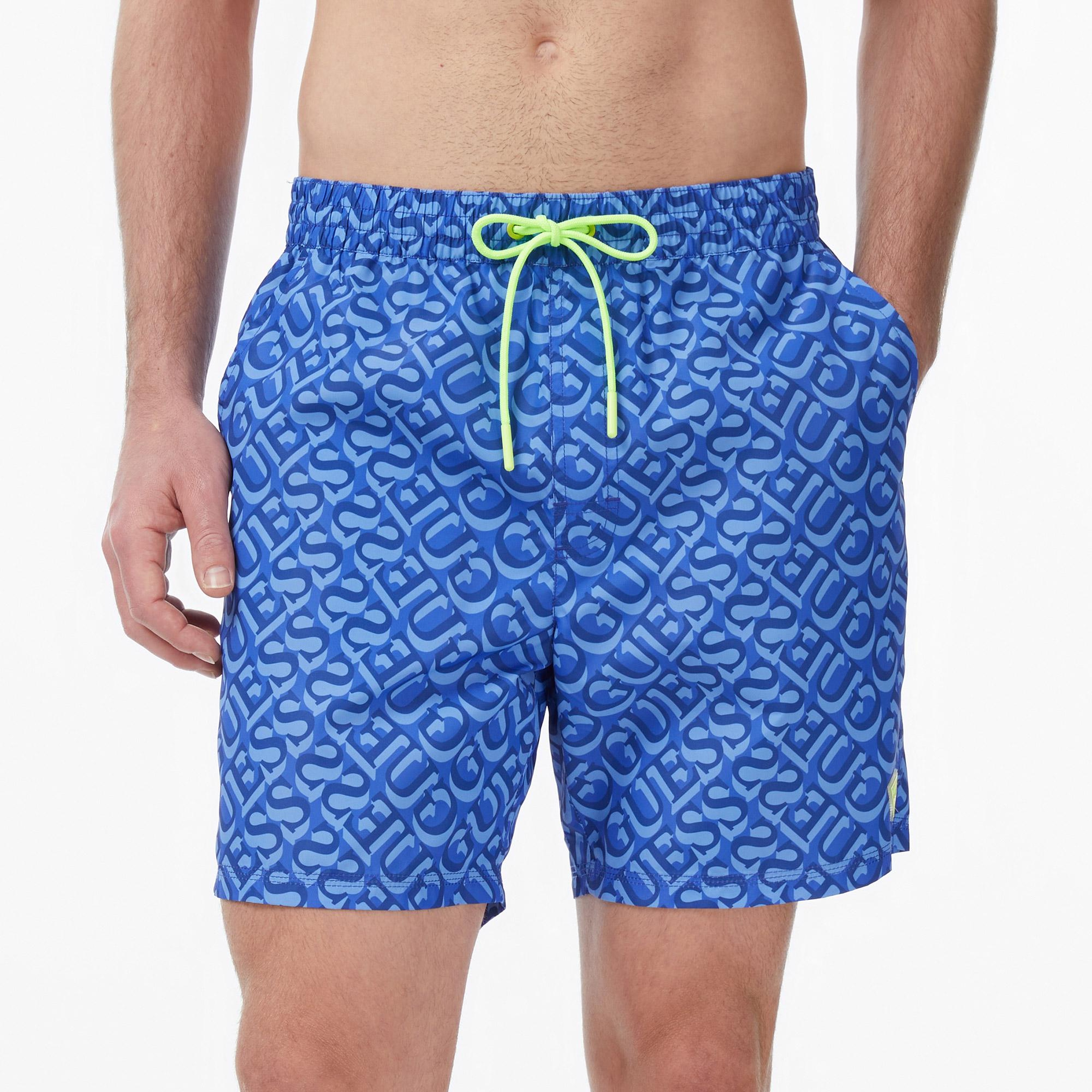 Guess Dull Erkek Mavi Deniz Şortu